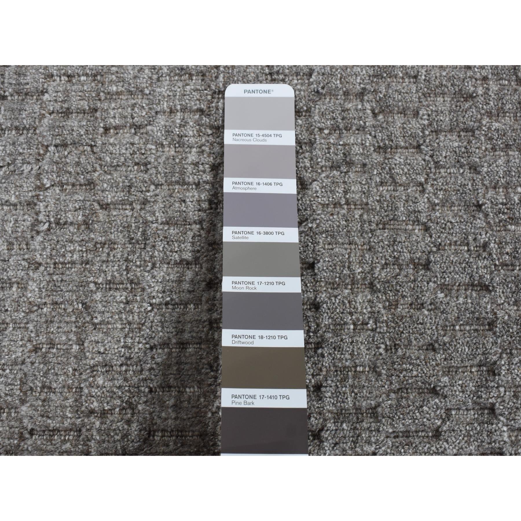 2'x3' Scorpion Gray, Hand Loomed, Tone on Tone Design, 100% Wool, Sample Oriental Rug Sh87830