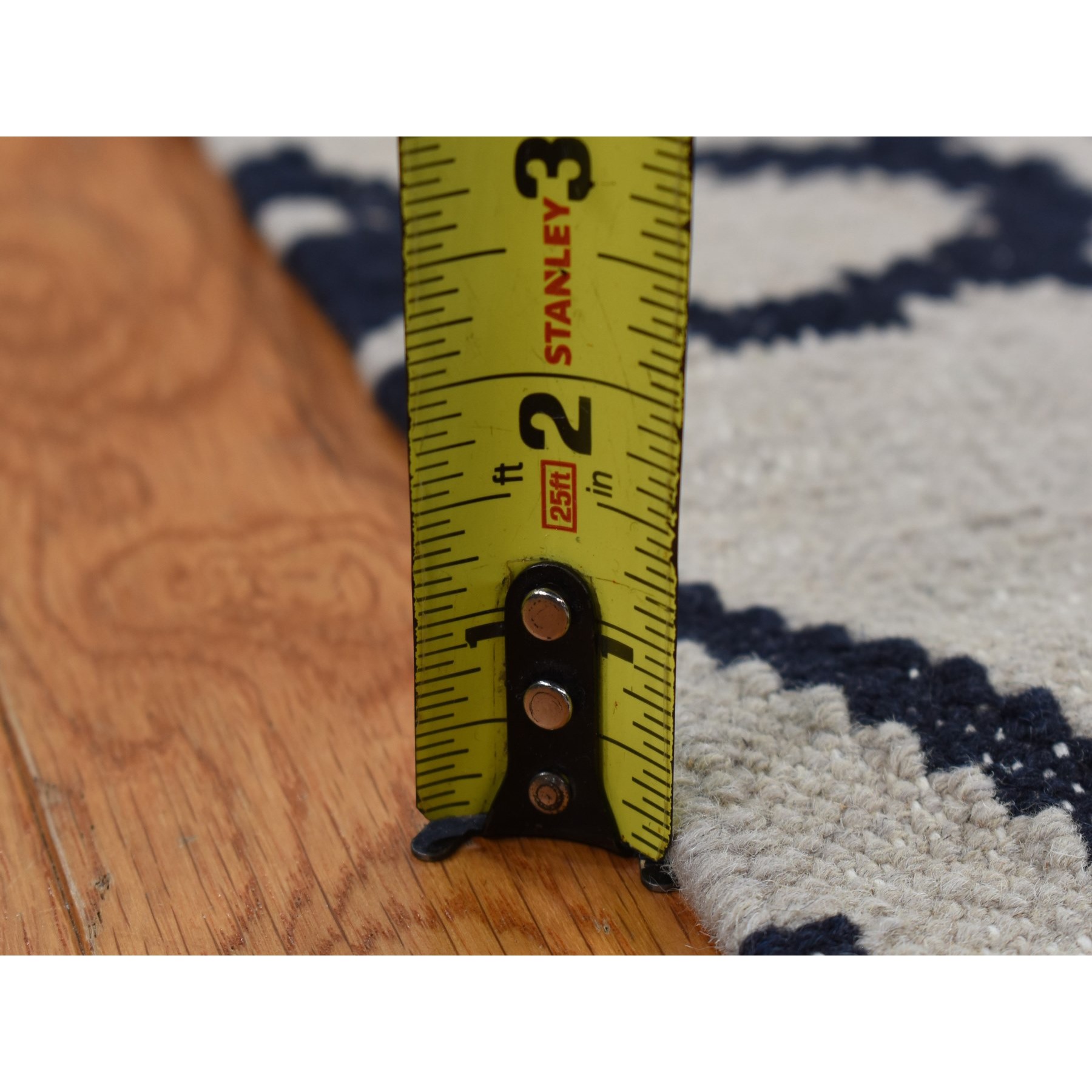 2'9''x6' Goose Gray, Wool, Flat Weave, Hand Woven, Durie Kilim, Geometric Design, Reversible, Runner Oriental Rug Sh87834