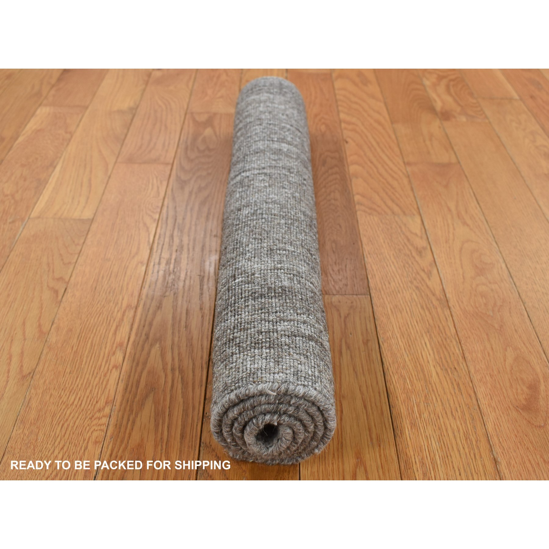 2'x3' Taupe Gray, Tone on Tone Chevron Design, Hand Loomed, 100% Wool, Oriental Rug Sh87835