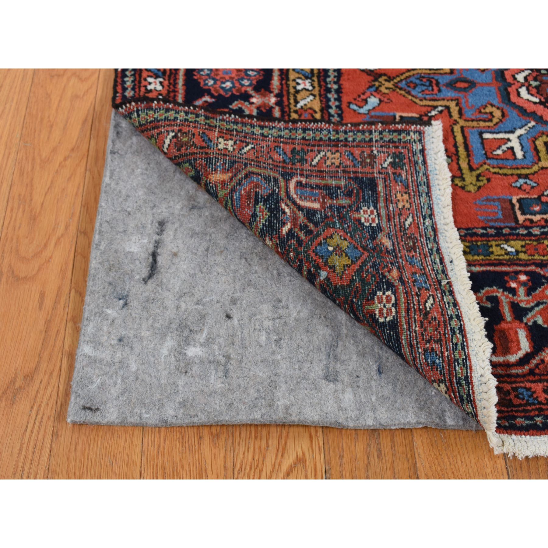 8'x10'7" Persian Red, Antique Persian Karajeh, All Over Repetitive Geometric Medallions, Full Pile, Soft and Professionally Cleaned, Hand Knotted, Pure Wool, Oriental Rug Sh87843