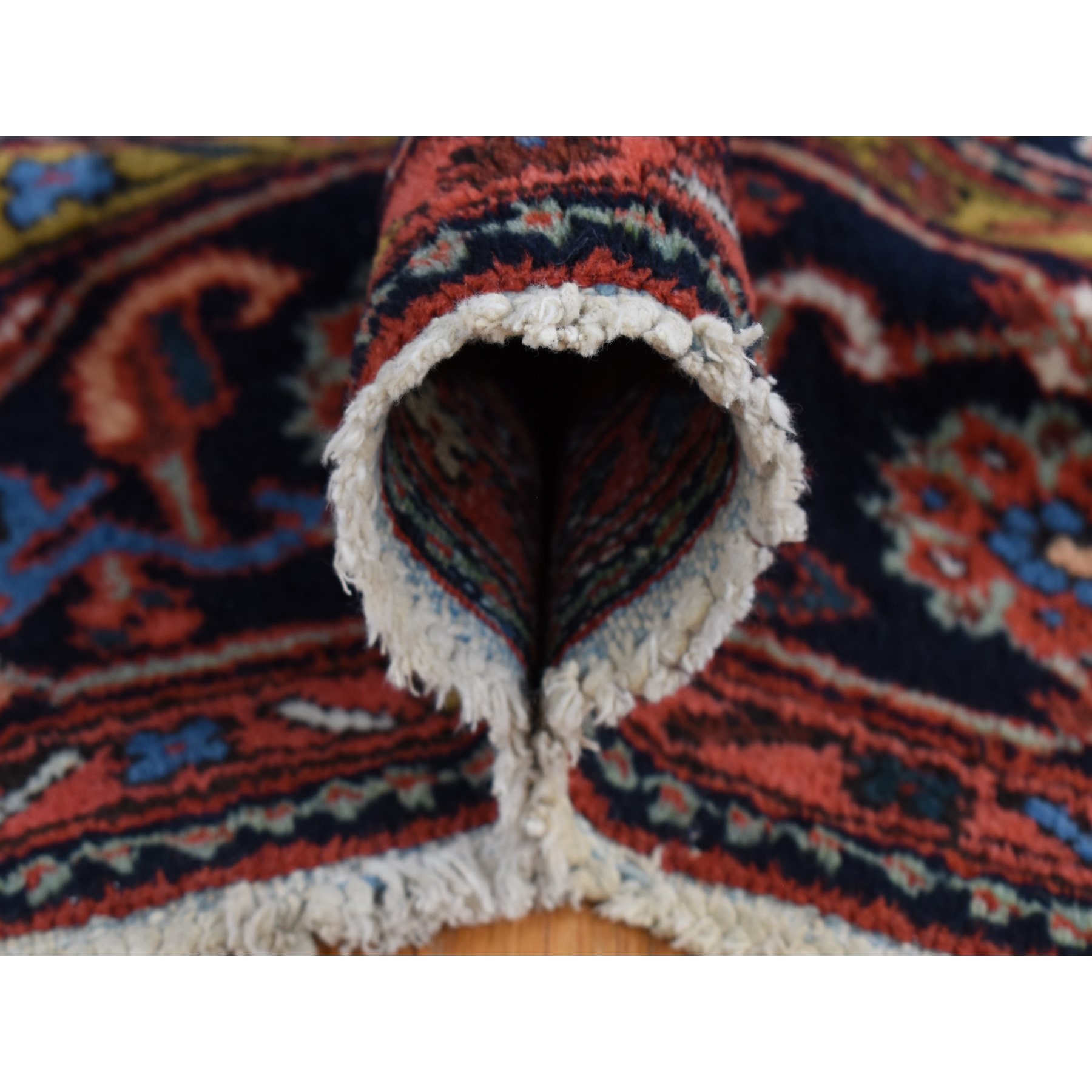 8'x10'7" Persian Red, Antique Persian Karajeh, All Over Repetitive Geometric Medallions, Full Pile, Soft and Professionally Cleaned, Hand Knotted, Pure Wool, Oriental Rug Sh87843
