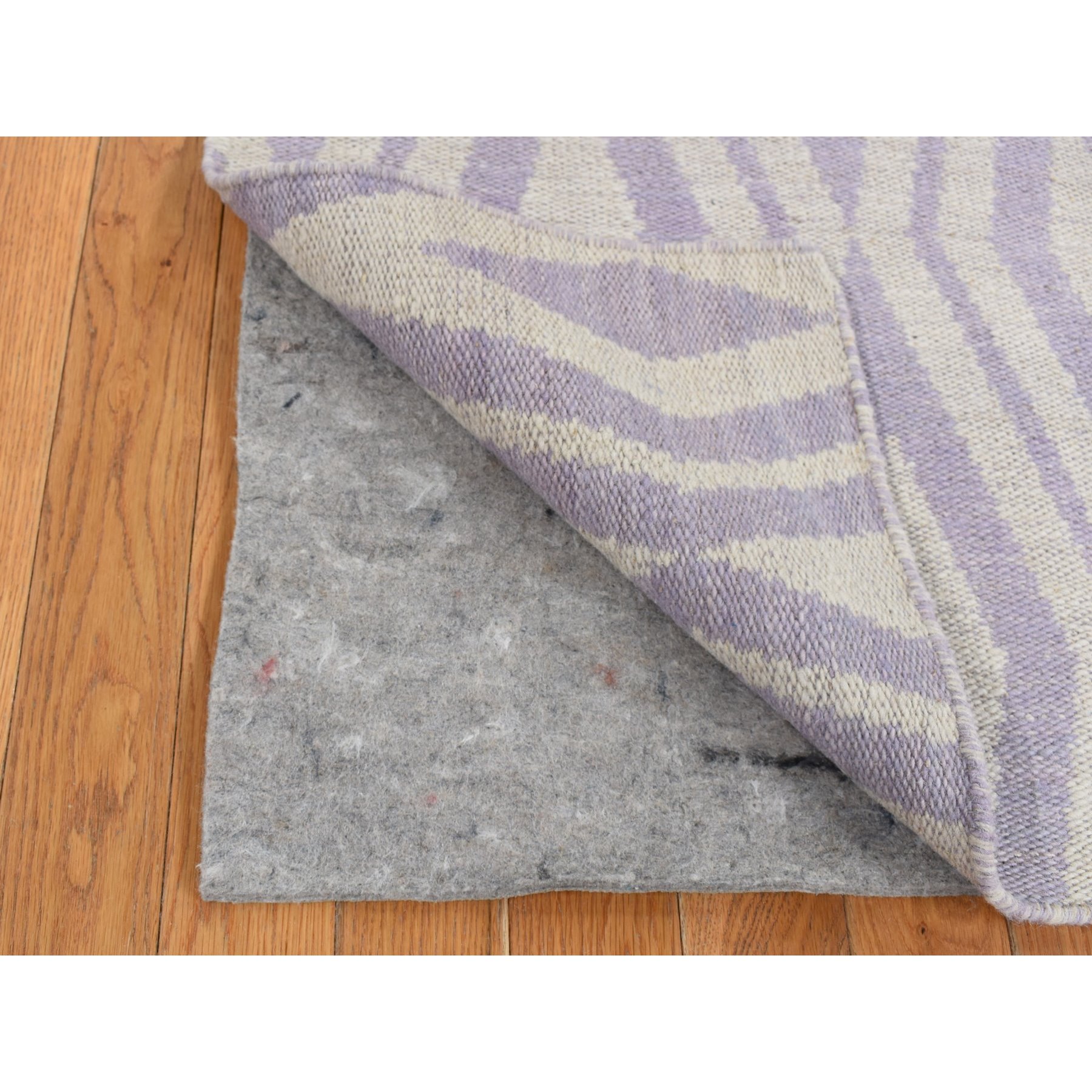 2'8"x8' Little Princess Purple, 100% Wool, Hand Woven, Flat Weave Reversible Kilim, Runner Oriental Rug Sh87844