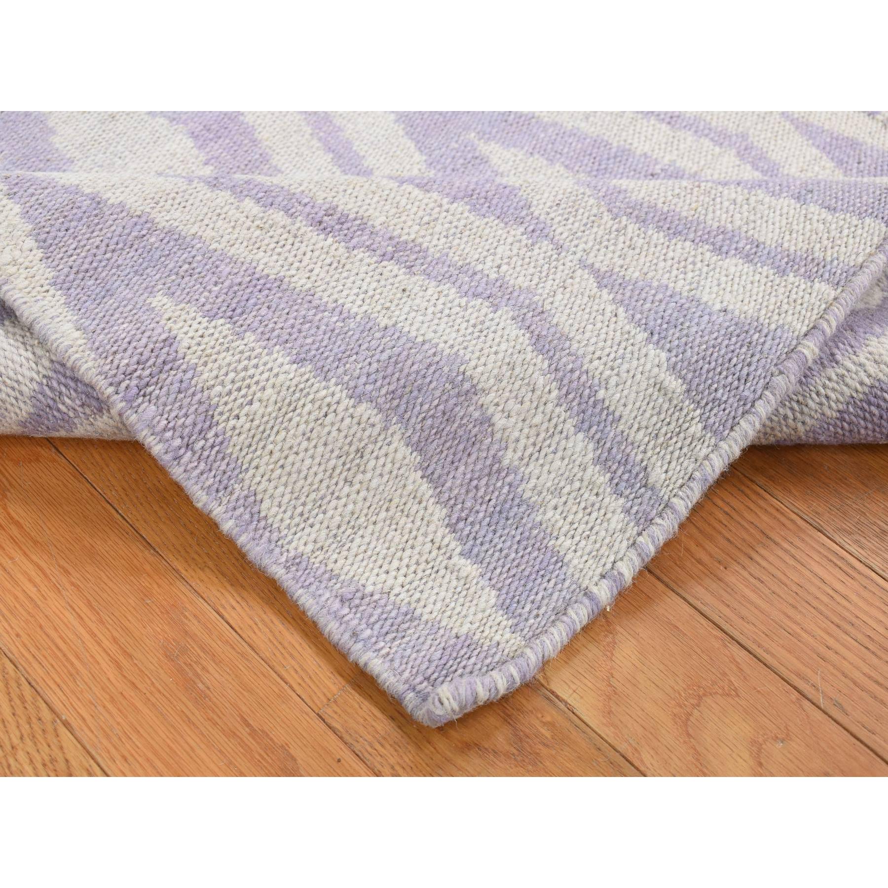 2'8"x8' Little Princess Purple, 100% Wool, Hand Woven, Flat Weave Reversible Kilim, Runner Oriental Rug Sh87844