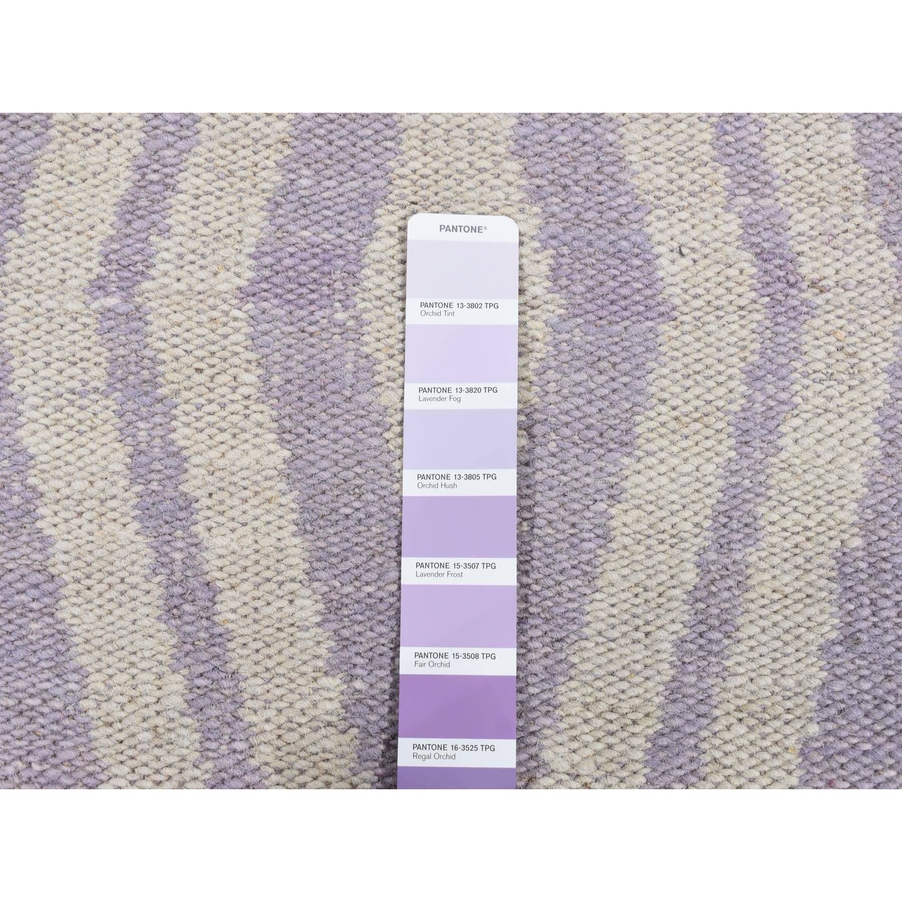 2'8"x8' Little Princess Purple, 100% Wool, Hand Woven, Flat Weave Reversible Kilim, Runner Oriental Rug Sh87844