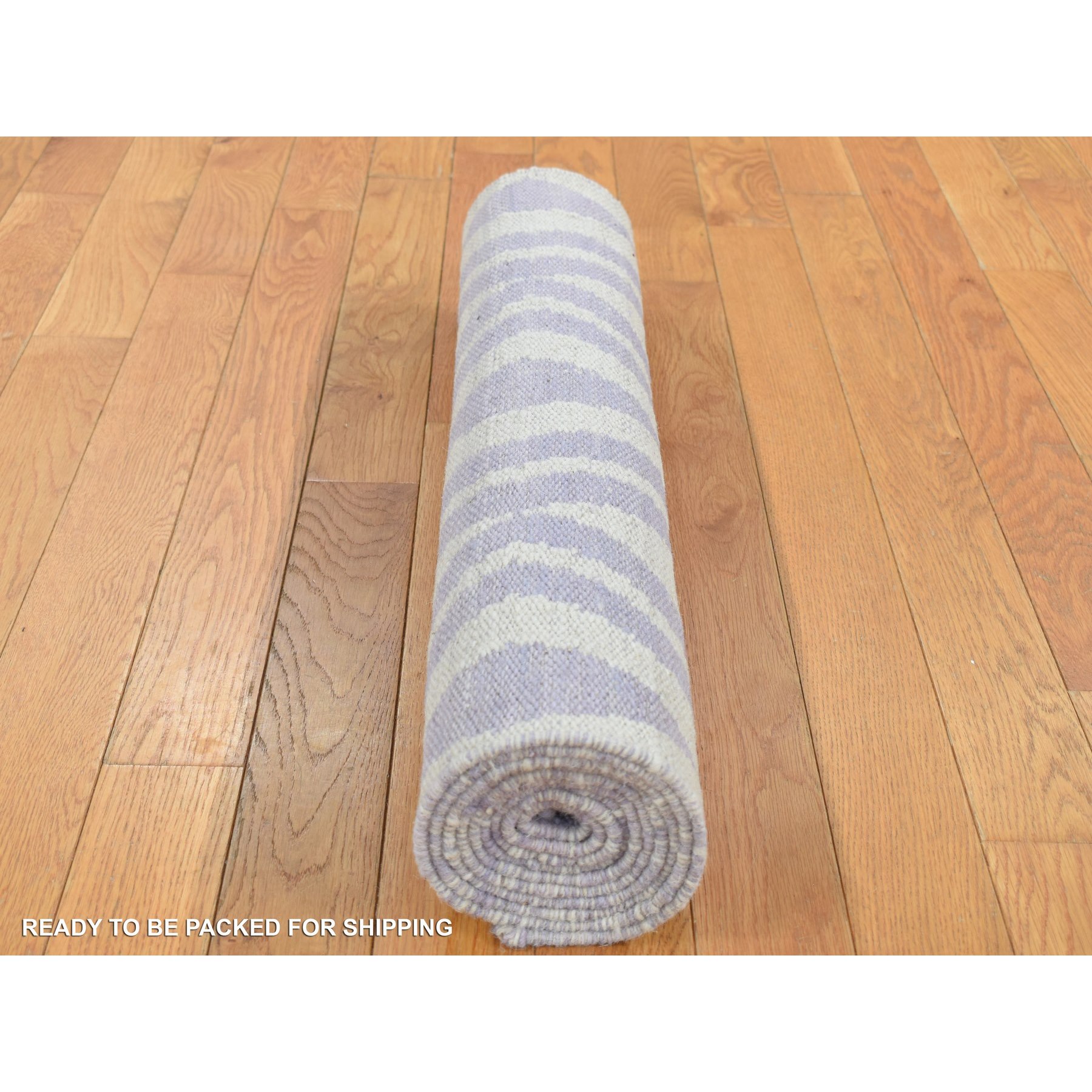 2'8"x8' Little Princess Purple, 100% Wool, Hand Woven, Flat Weave Reversible Kilim, Runner Oriental Rug Sh87844