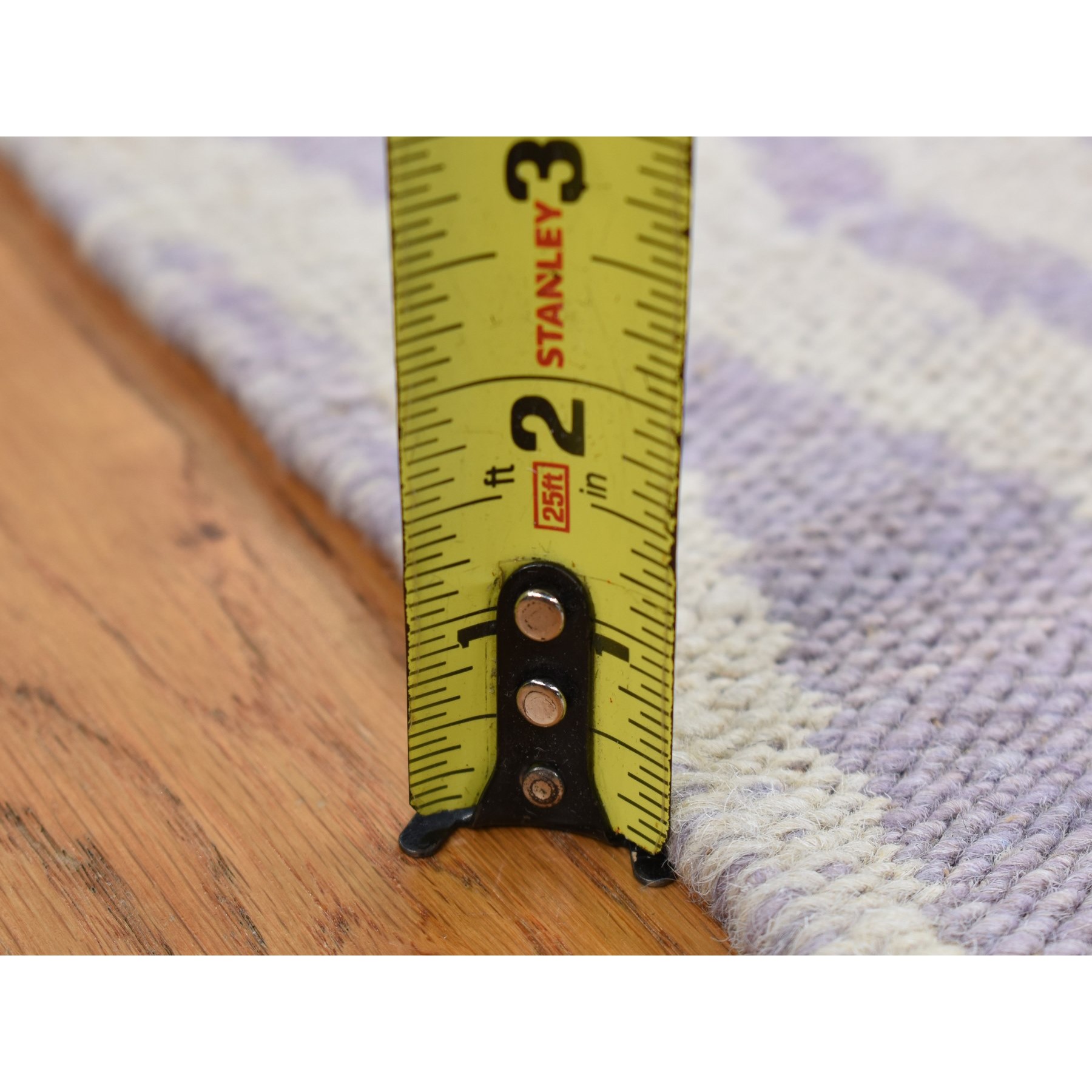 2'8"x8' Little Princess Purple, 100% Wool, Hand Woven, Flat Weave Reversible Kilim, Runner Oriental Rug Sh87844