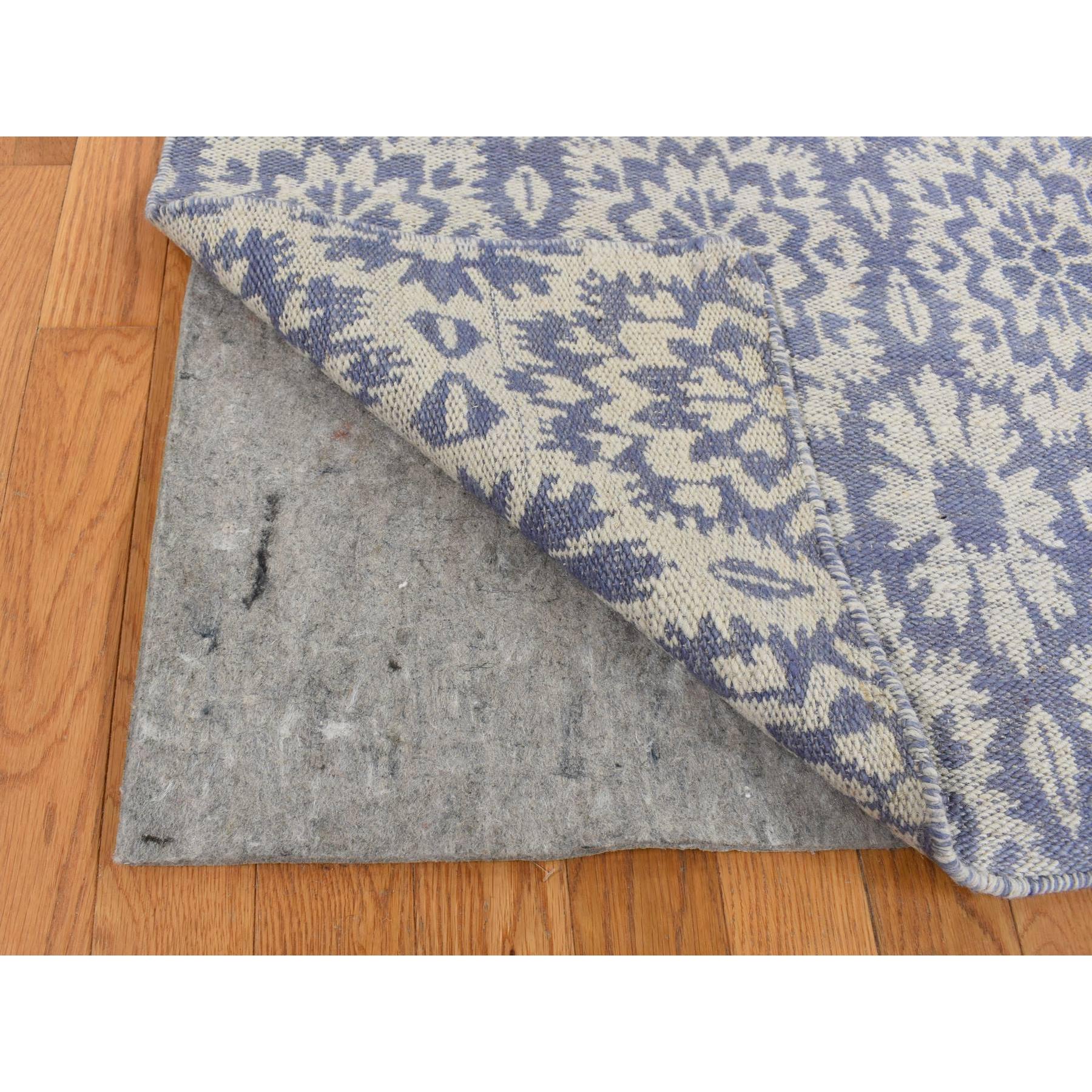 5'3"x7'5" Lavender Purple, Flat Weave Kilim, Pure Wool, Hand Woven, Reversible, Oriental Rug Sh87855