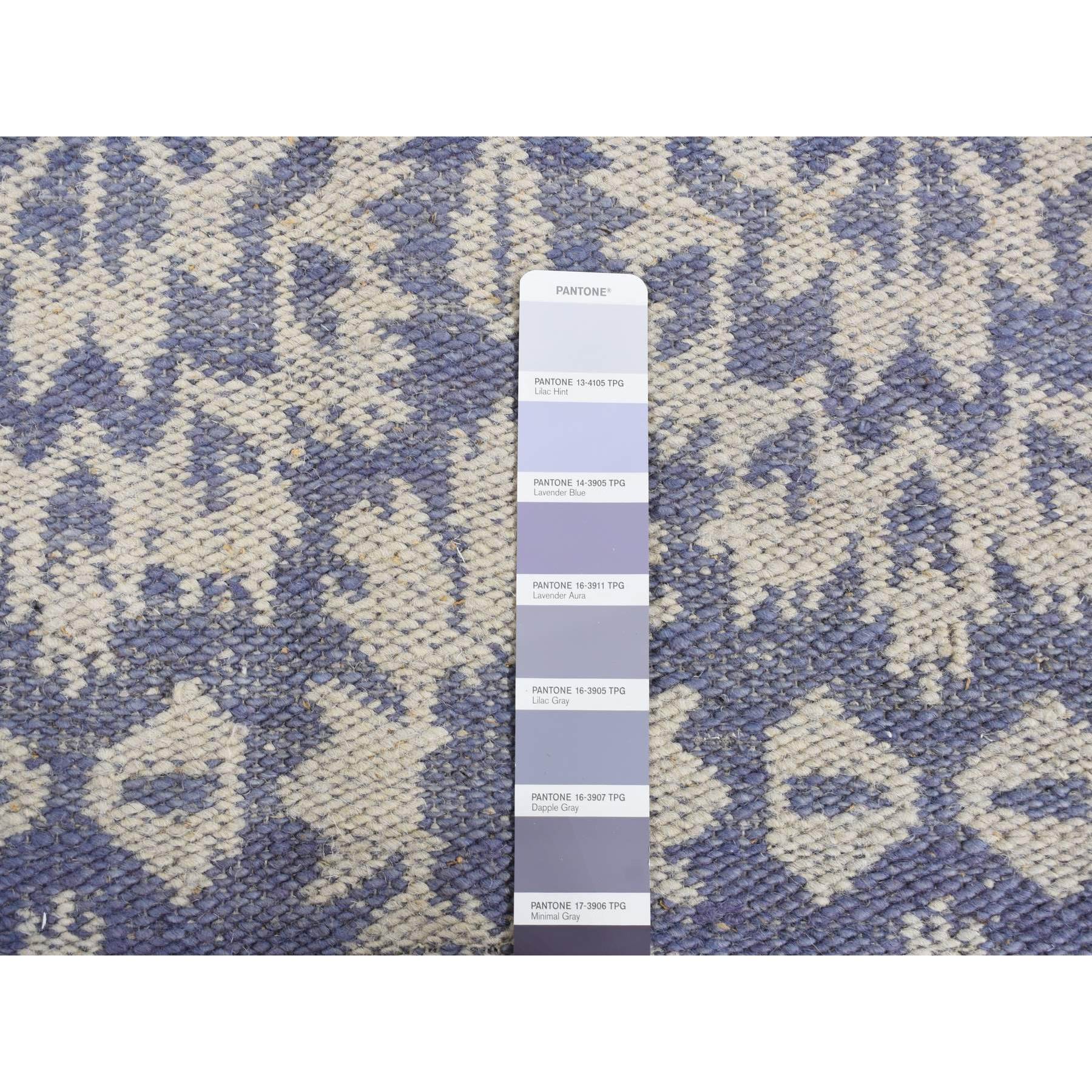 5'3"x7'5" Lavender Purple, Flat Weave Kilim, Pure Wool, Hand Woven, Reversible, Oriental Rug Sh87855