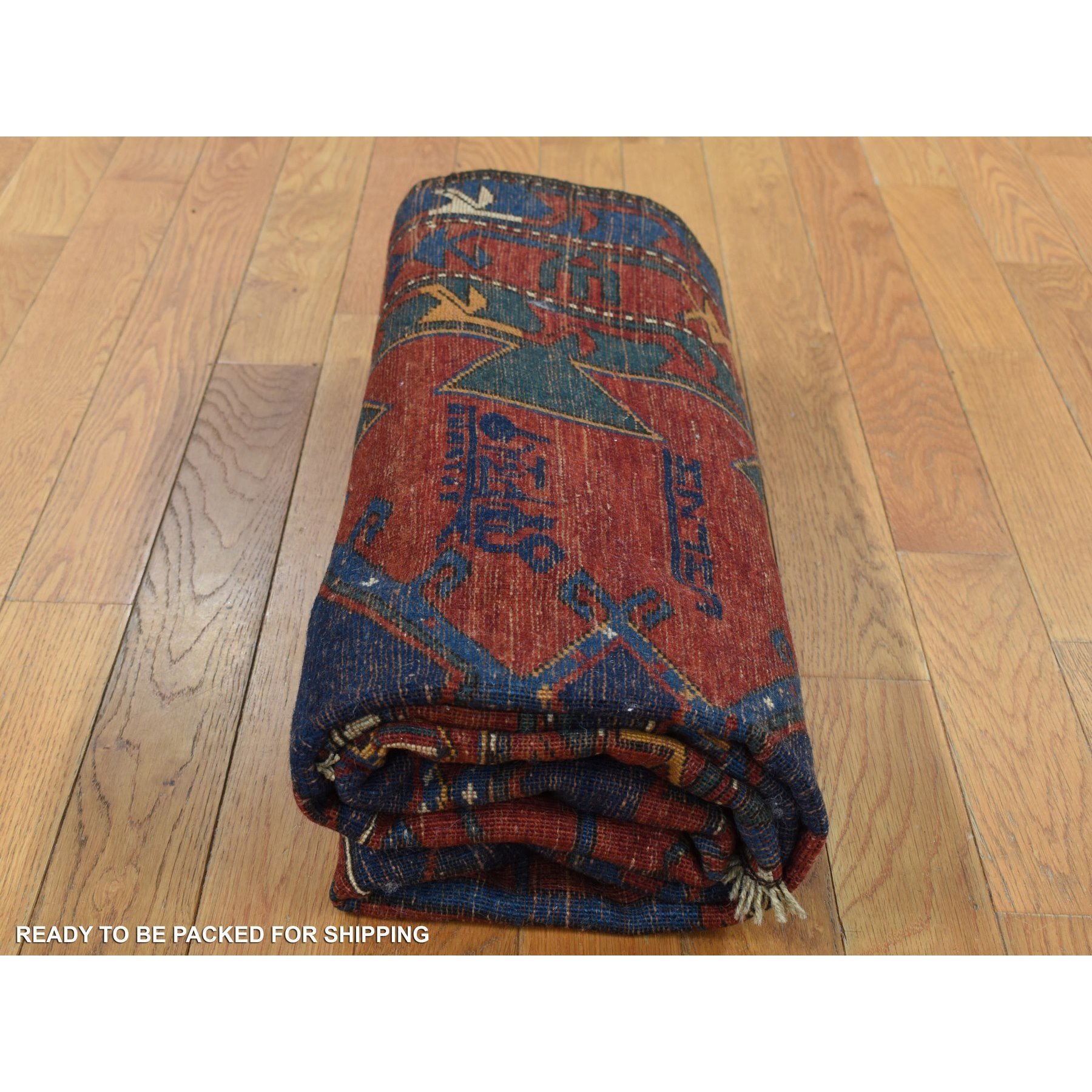 4'6"x6'4" Maroon Red, Antique Caucasian Armenian, Pure Wool, Hand Knotted, Full Pile, Excellent Condition, Clean, Signed and Dated, Oriental Rug Sh87856