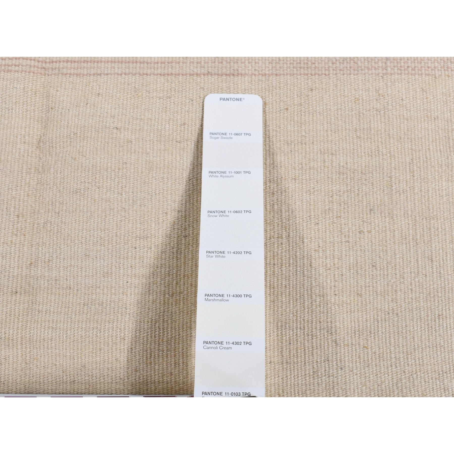 5'5"x7'10" Ivory, Hand Woven, Flat Weave Durie Kilim, Open Field Design, Pure Wool, Oriental Rug Sh87890
