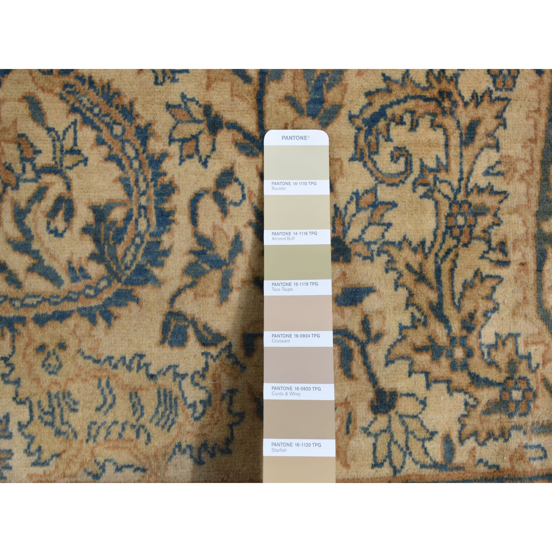10'8"x22'5" Birdseed Brown, Antique Indo Kerman, All Over Tree and Vase Design, Hand Knotted, Pure Wool, Full Soft Pile, Tone on Tone, 250 KPSI, Clean, Long and Narrow Runner Oriental Rug Sh87903