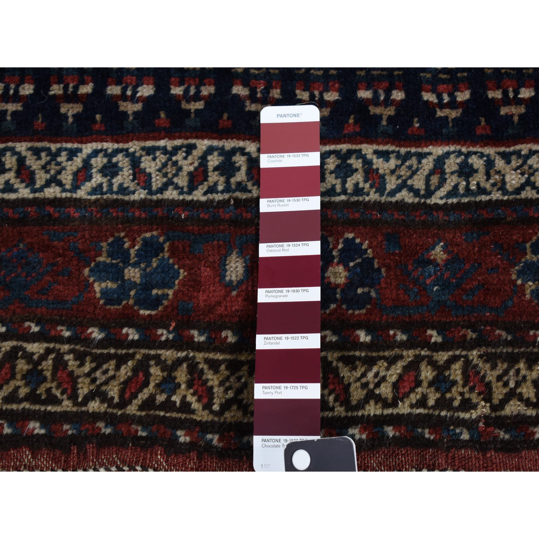 3'7"x16'6" Millennium Blue, Antique Kurdish Bijar, Repetitive Botteh All Over Design, Pure Wool, Excellent Condition, Hand Knotted, Clean, Wide Runner, Oriental Rug Sh87914