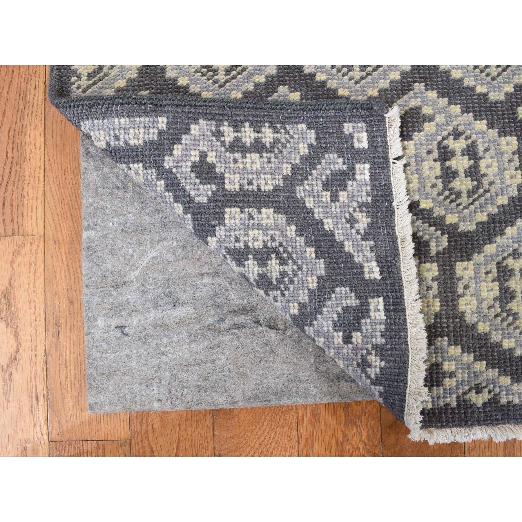 2'x3' Fossil Gray, Oushak All Over Paisley Design, Turkish Knot, Hand Knotted, 100% Wool, Mat Oriental Rug Sh87922