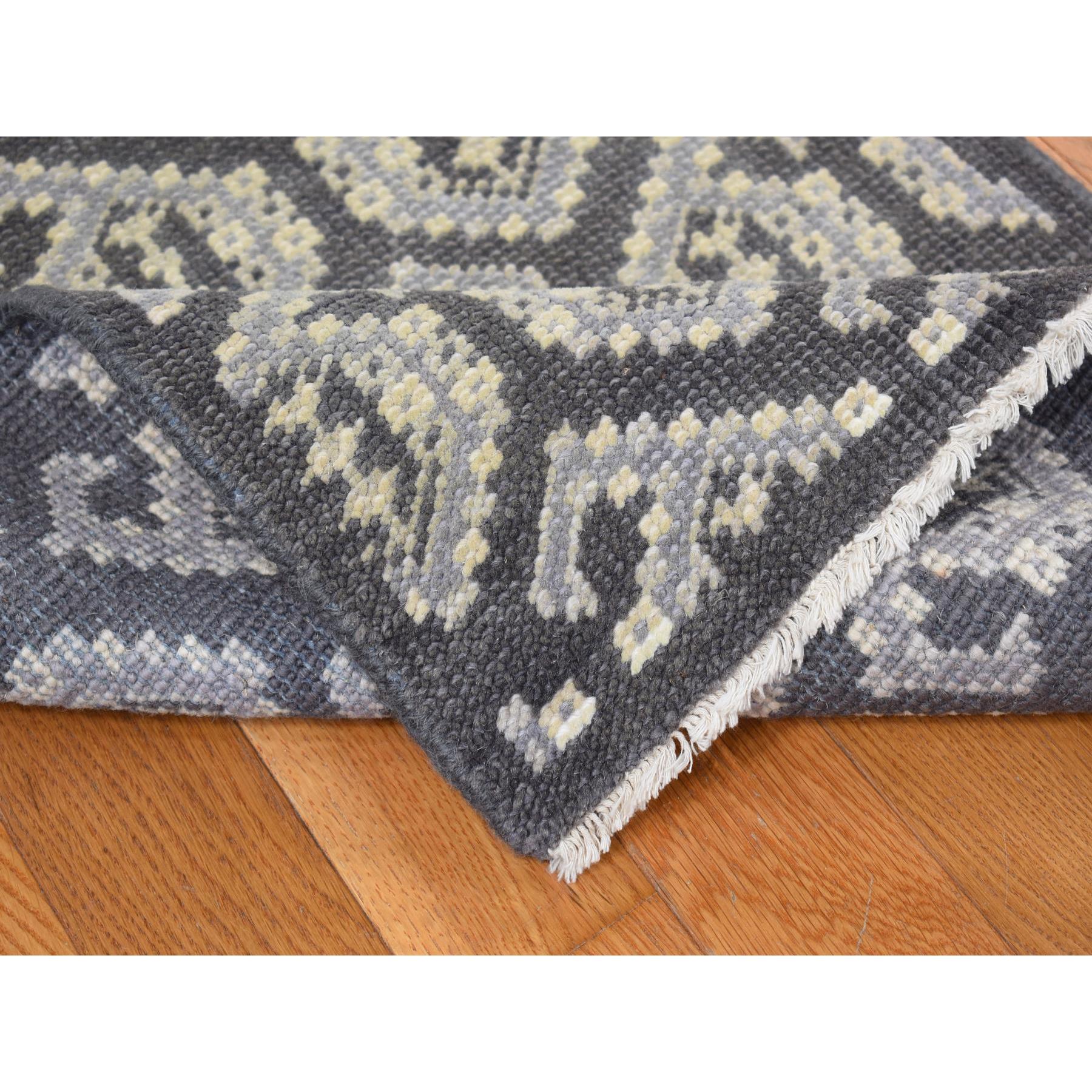 2'x3' Fossil Gray, Oushak All Over Paisley Design, Turkish Knot, Hand Knotted, 100% Wool, Mat Oriental Rug Sh87922
