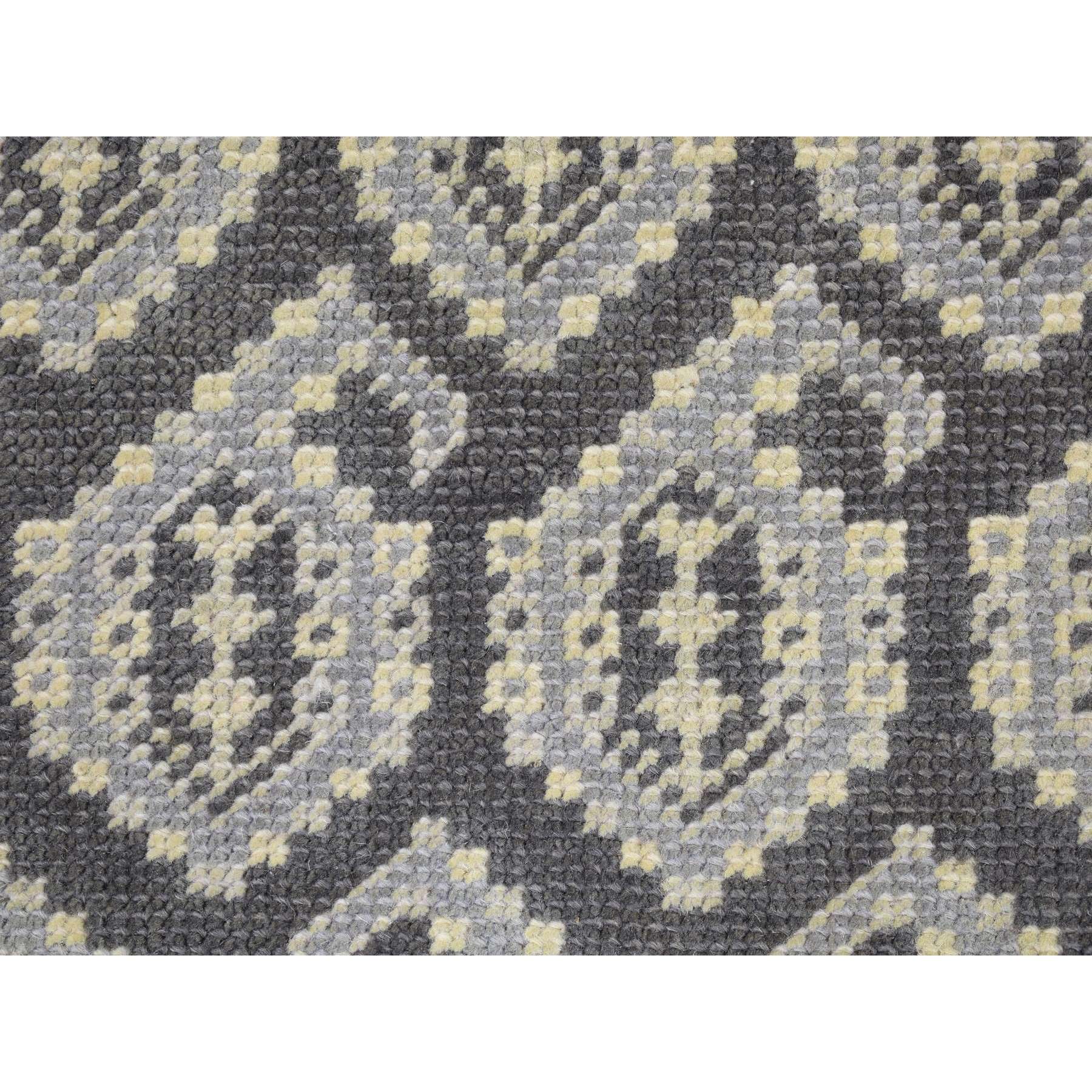 2'x3' Fossil Gray, Oushak All Over Paisley Design, Turkish Knot, Hand Knotted, 100% Wool, Mat Oriental Rug Sh87922