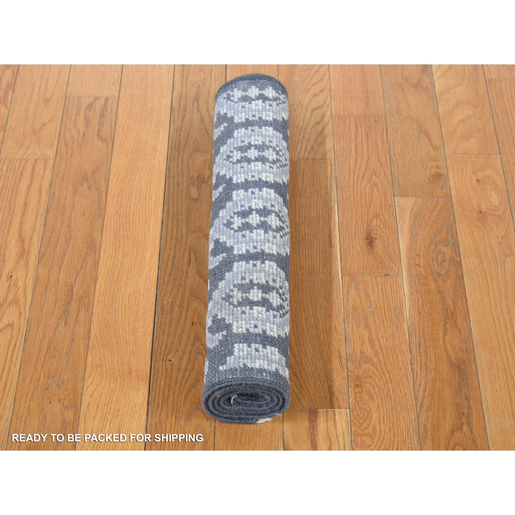 2'x3' Fossil Gray, Oushak All Over Paisley Design, Turkish Knot, Hand Knotted, 100% Wool, Mat Oriental Rug Sh87922