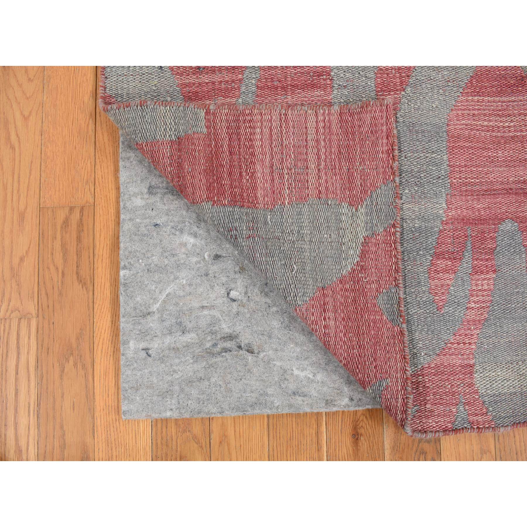 4'x6'2" Battleship Gray, Pure Wool, Flat Weave Kilim, Hand Woven, Reversible Oriental Rug Sh87924