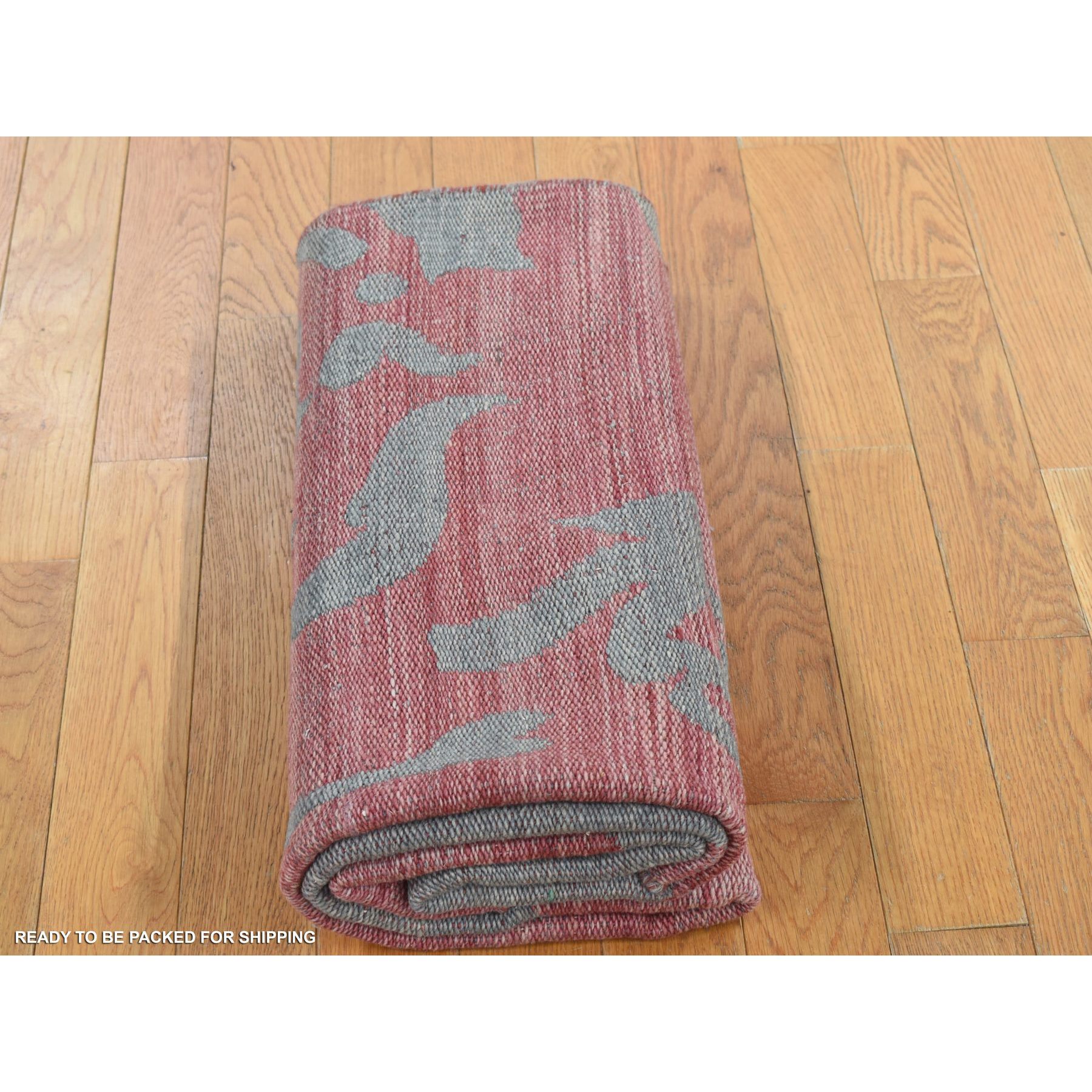 4'x6'2" Battleship Gray, Pure Wool, Flat Weave Kilim, Hand Woven, Reversible Oriental Rug Sh87924