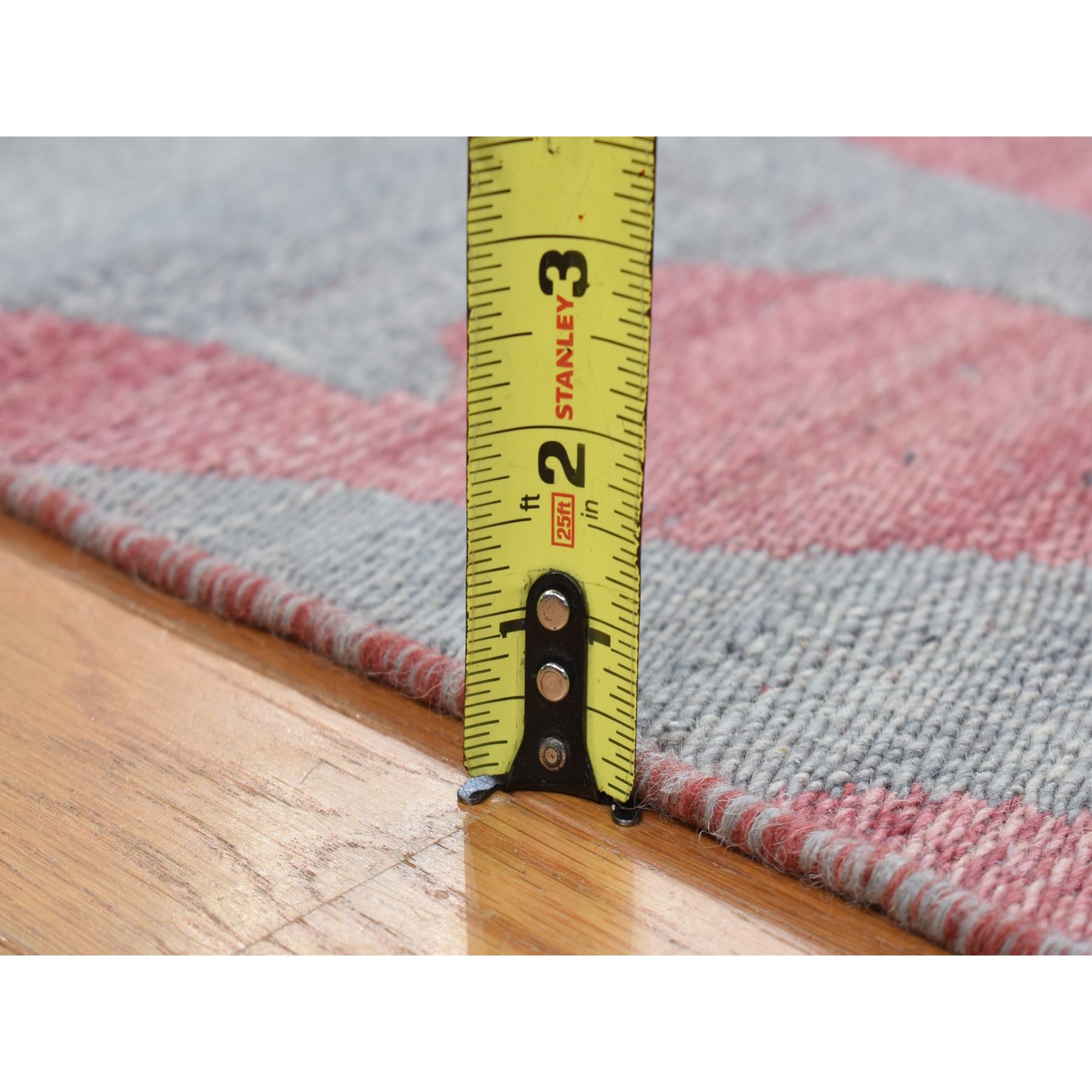 4'x6'2" Battleship Gray, Pure Wool, Flat Weave Kilim, Hand Woven, Reversible Oriental Rug Sh87924