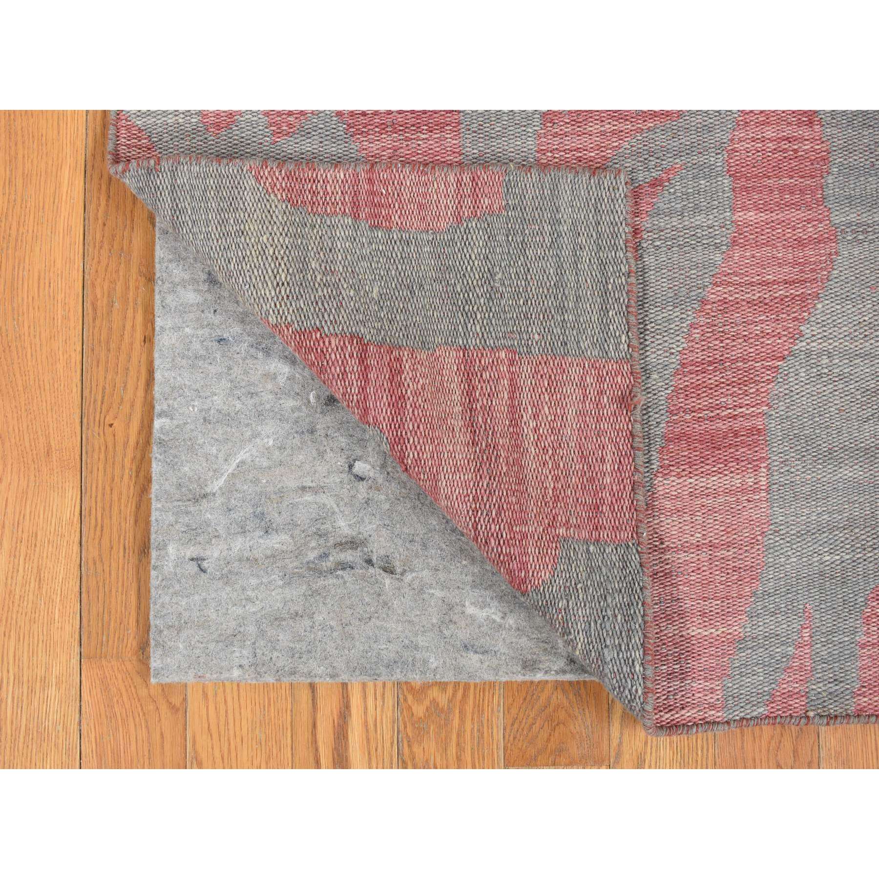 4'x6' Battleship Gray, Hand Woven, Pure Wool, Flat Weave Kilim, Reversible Oriental Rug Sh87929