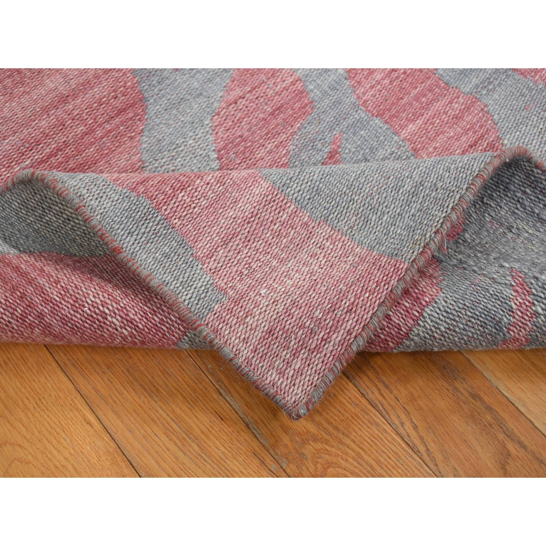 4'x6' Battleship Gray, Hand Woven, Pure Wool, Flat Weave Kilim, Reversible Oriental Rug Sh87929