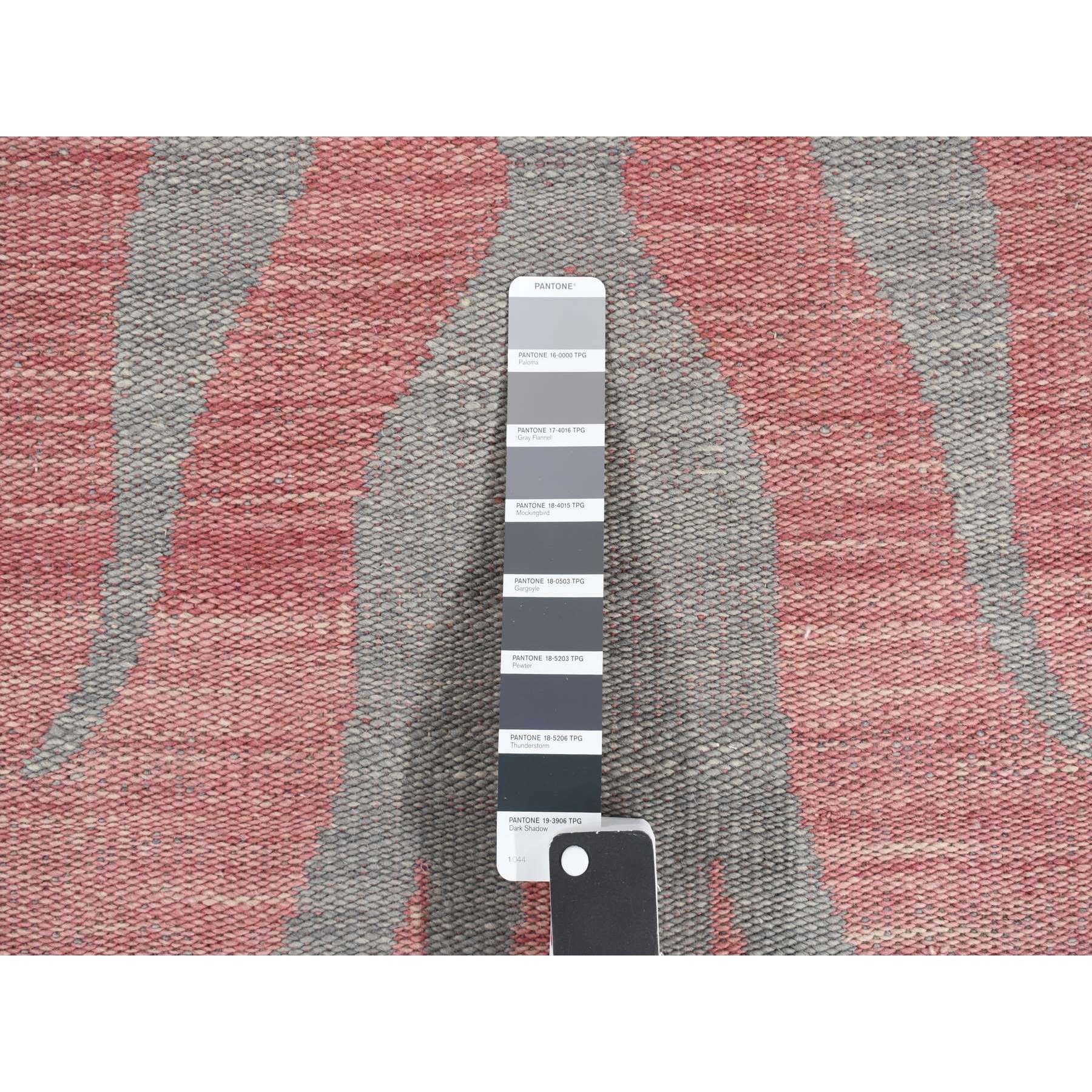 4'x6' Battleship Gray, Hand Woven, Pure Wool, Flat Weave Kilim, Reversible Oriental Rug Sh87929