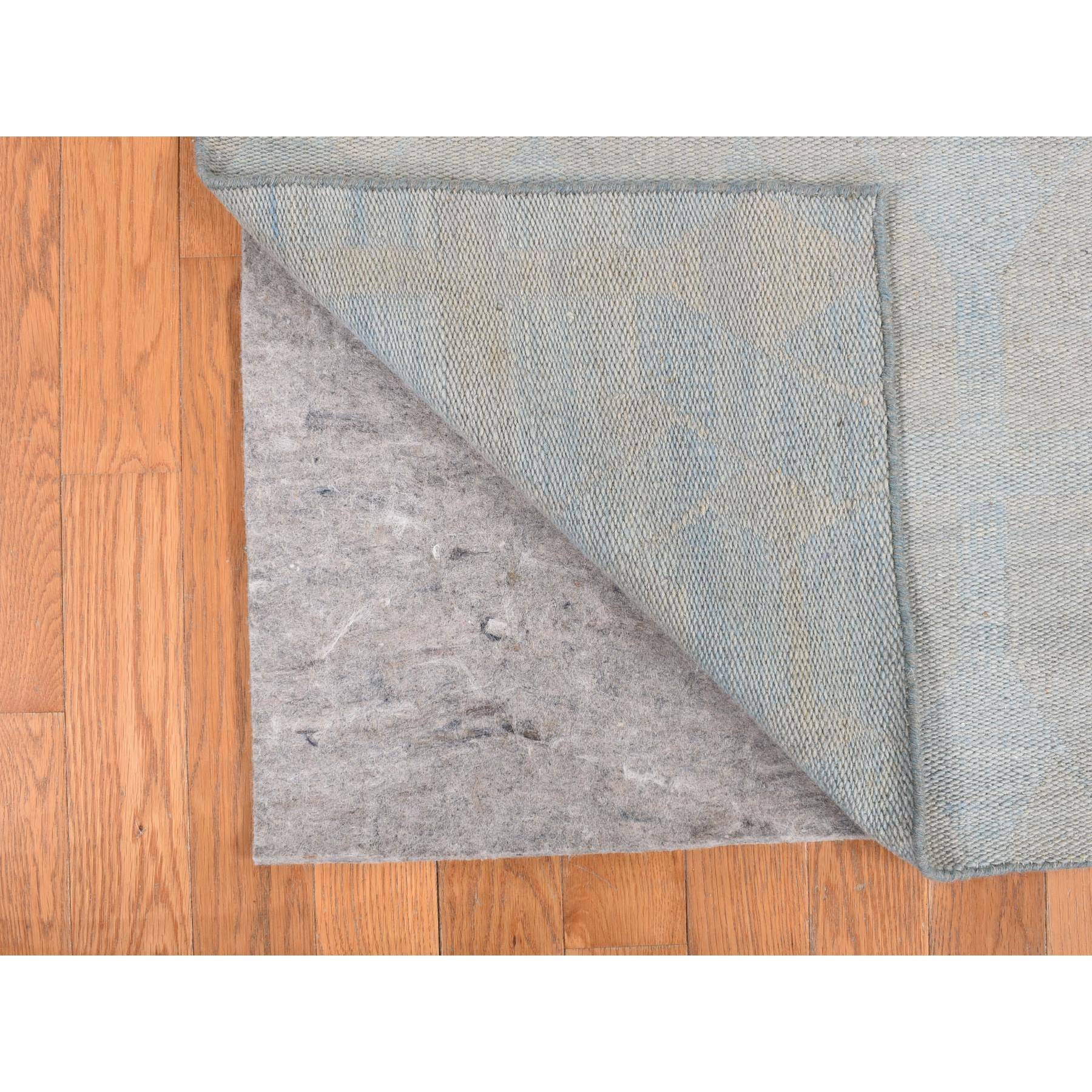 5'x6'10" Beau Blue, Hand Woven, Pure Wool, Flat Weave Kilim, Reversible Oriental Rug Sh87932
