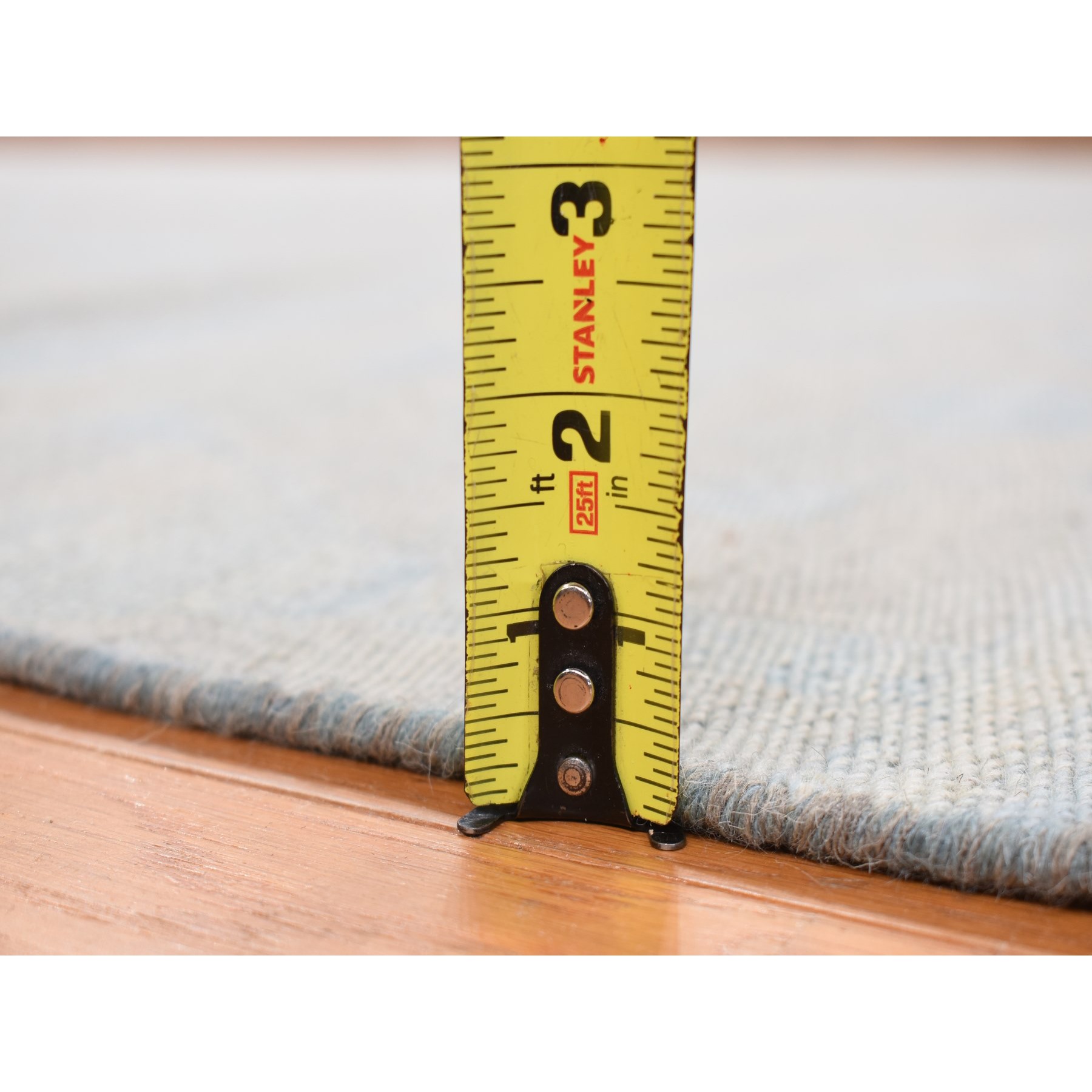 5'x6'10" Beau Blue, Hand Woven, Pure Wool, Flat Weave Kilim, Reversible Oriental Rug Sh87932