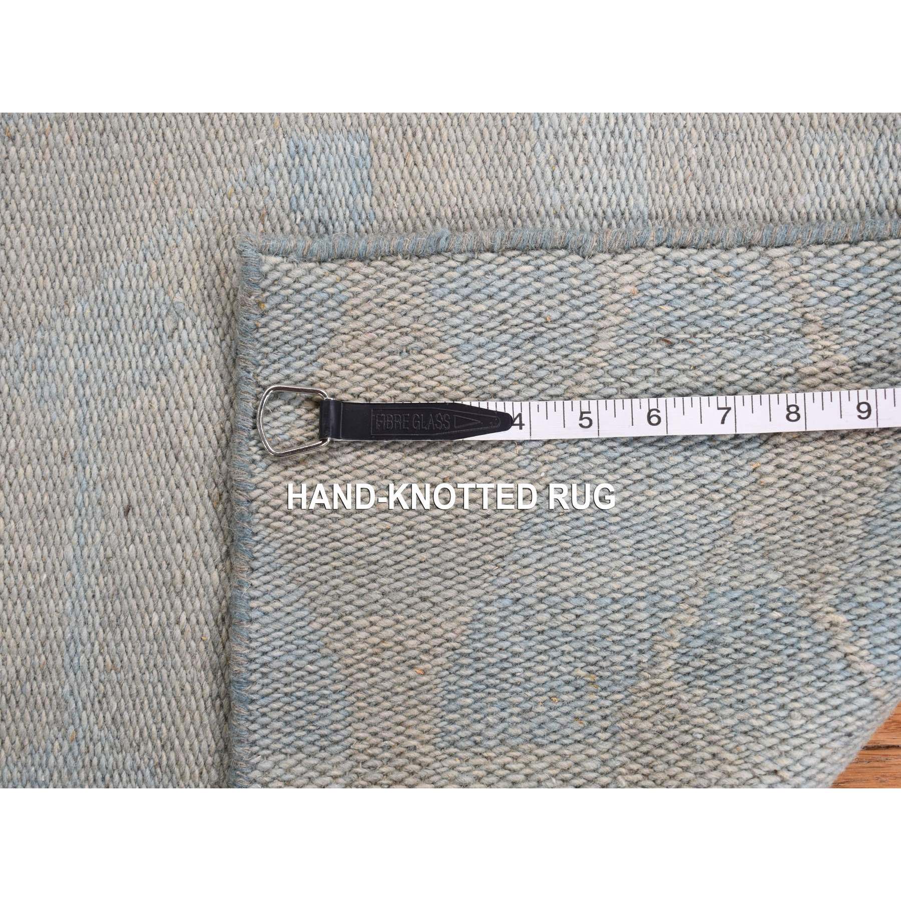 5'x6'10" Beau Blue, Hand Woven, Pure Wool, Flat Weave Kilim, Reversible Oriental Rug Sh87932