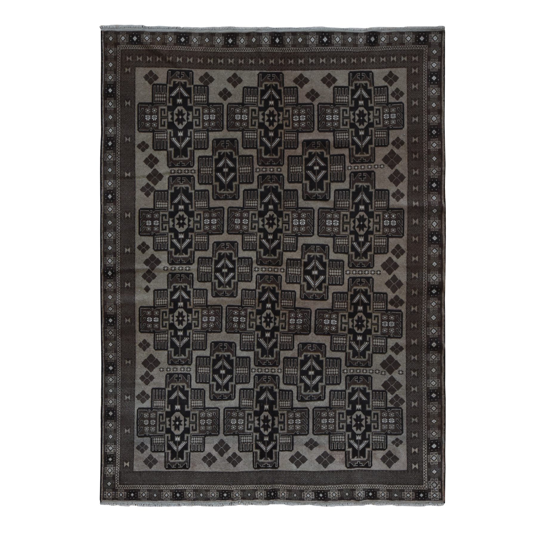 traditional Wool Hand-Knotted Area Rug 6'7