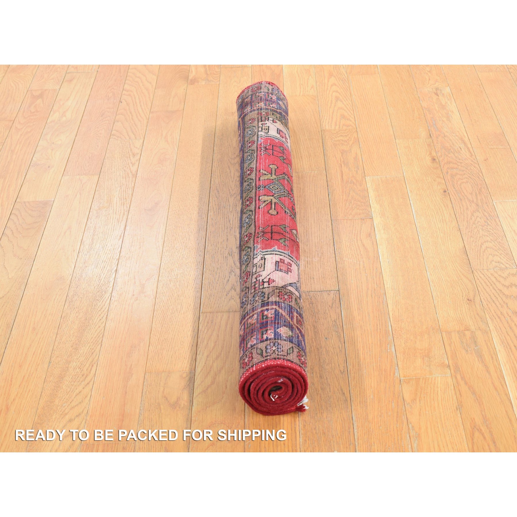 3'4"x4'4" Imperial Red, Vintage Persian Navahand, 100% Wool, Hand Knotted, Good Condition and Professionally Cleaned, Oriental Rug Sh87979