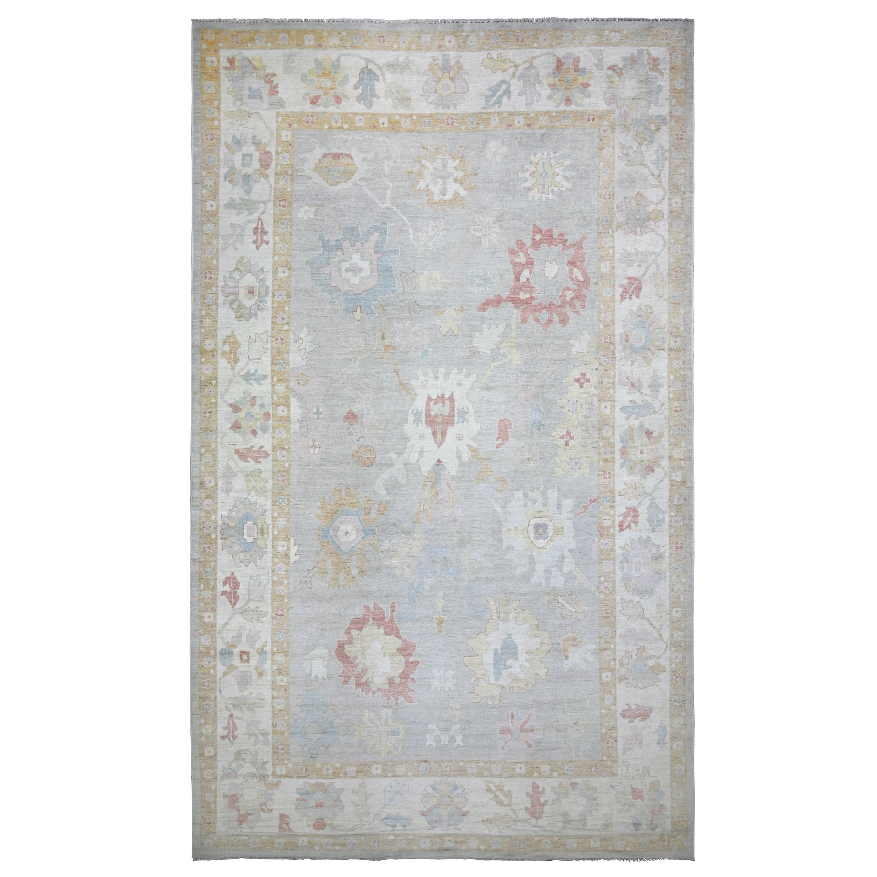 transitional Wool Hand-Knotted Area Rug 10'11