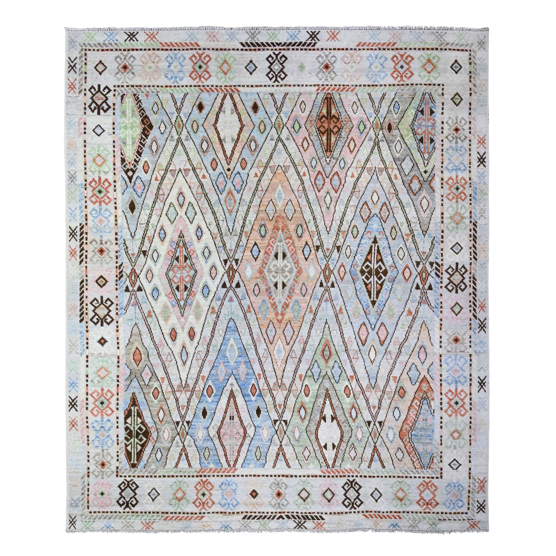 traditional Wool Hand-Knotted Area Rug 8'2