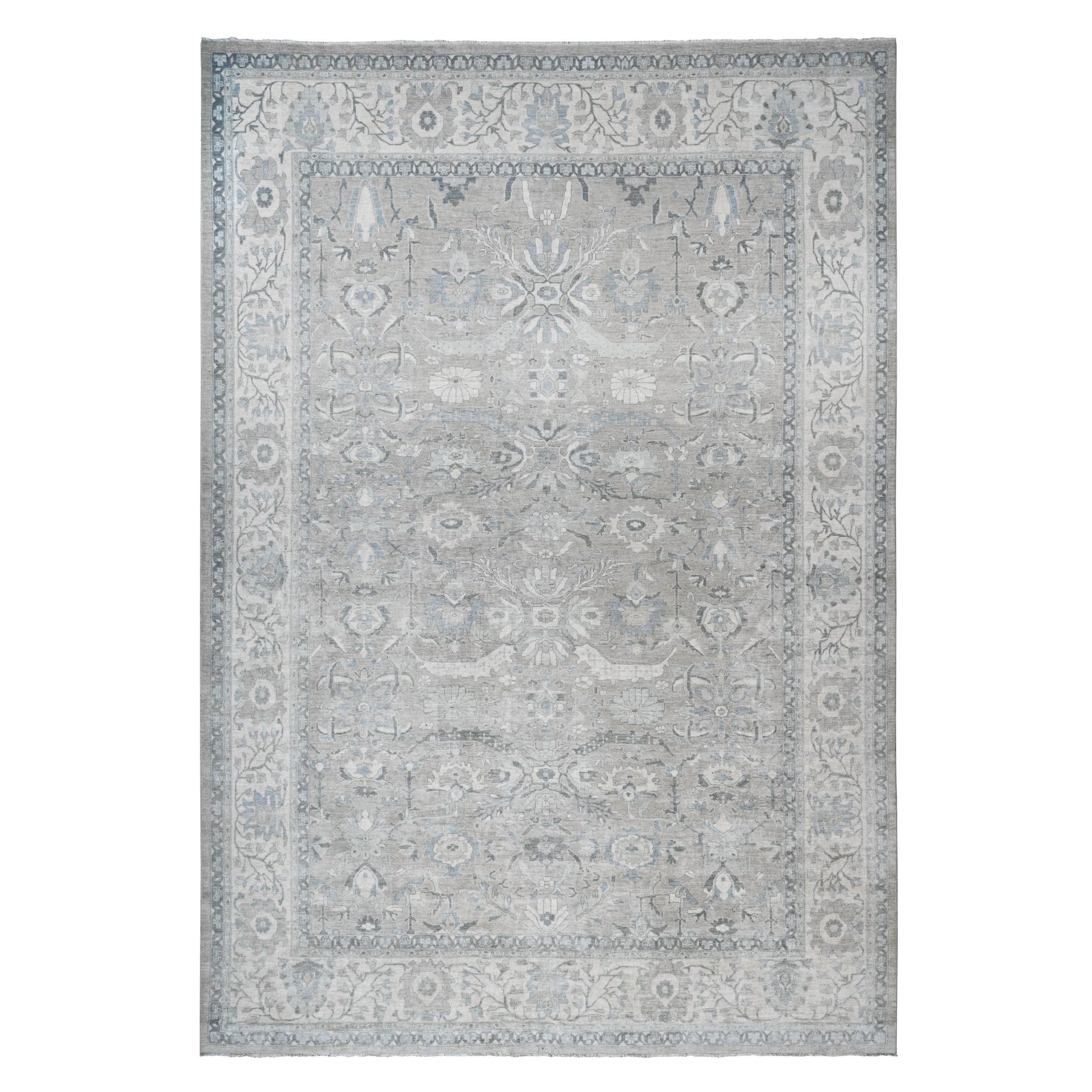 transitional Wool Hand-Knotted Area Rug 13'9