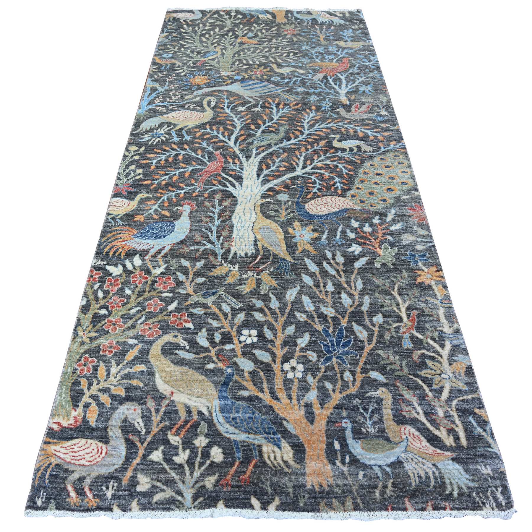 transitional Wool Hand-Knotted Area Rug 4'0