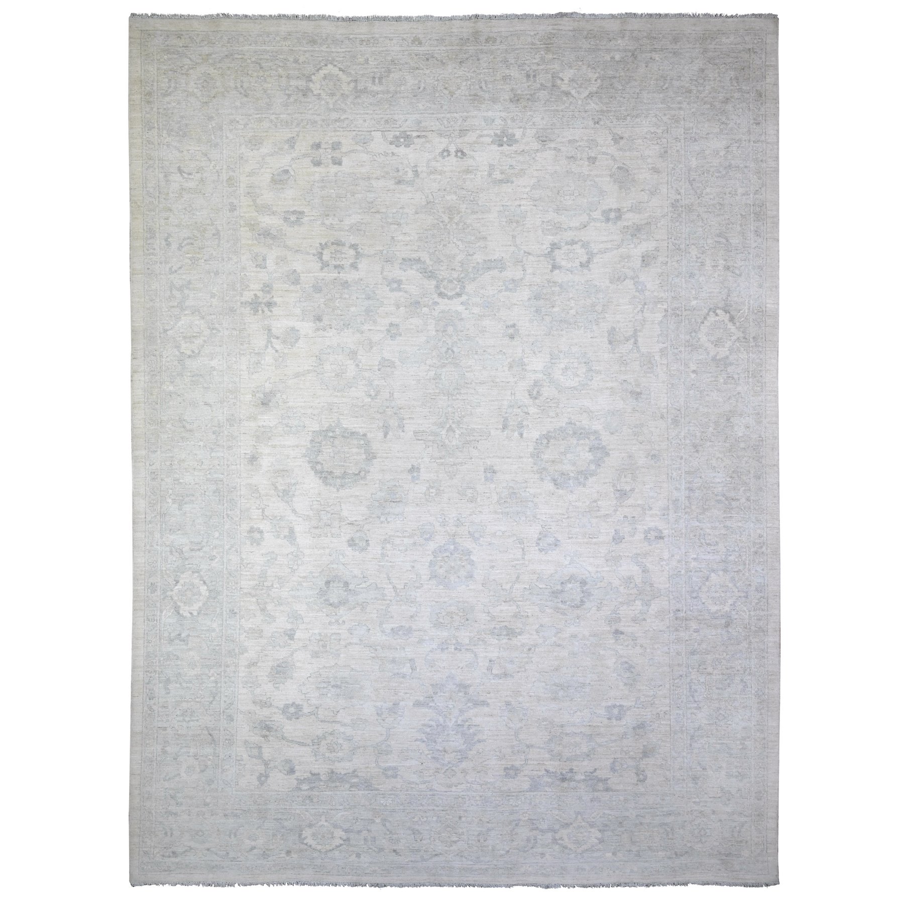 transitional Wool Hand-Knotted Area Rug 11'6