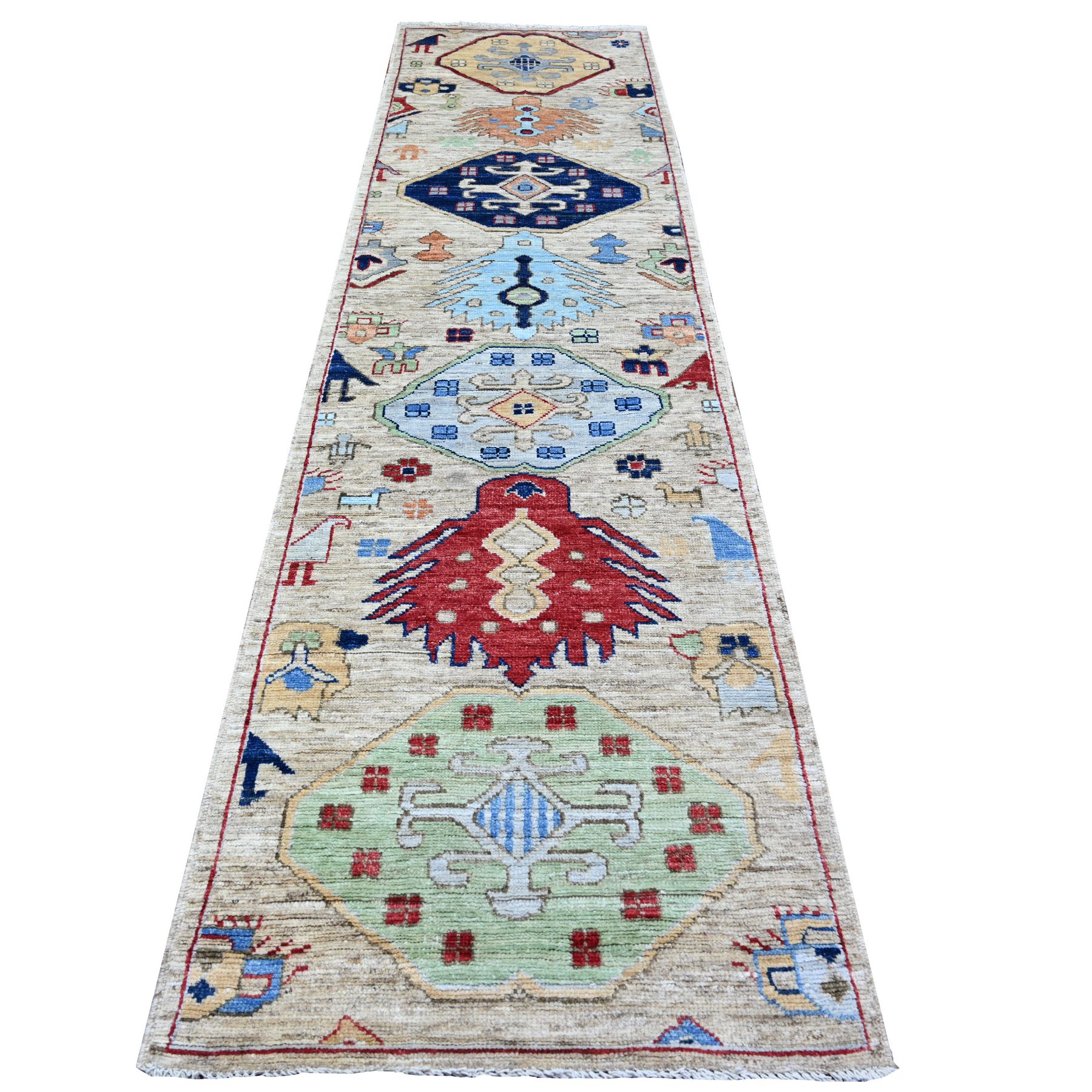 traditional Wool Hand-Knotted Area Rug 2'11
