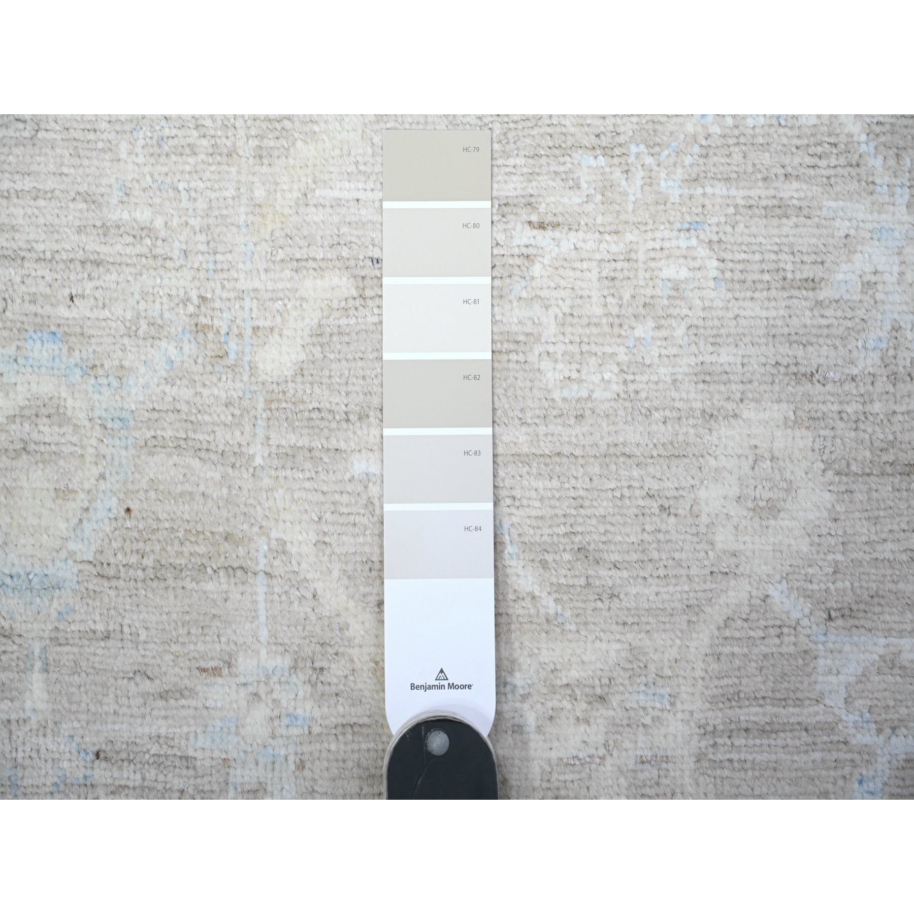 8'9"x11'10" Coin Gray, White Wash Peshawar, Mahal Design Natural Dyes, Pure Wool, Hand Knotted, Oriental Rug sh88378