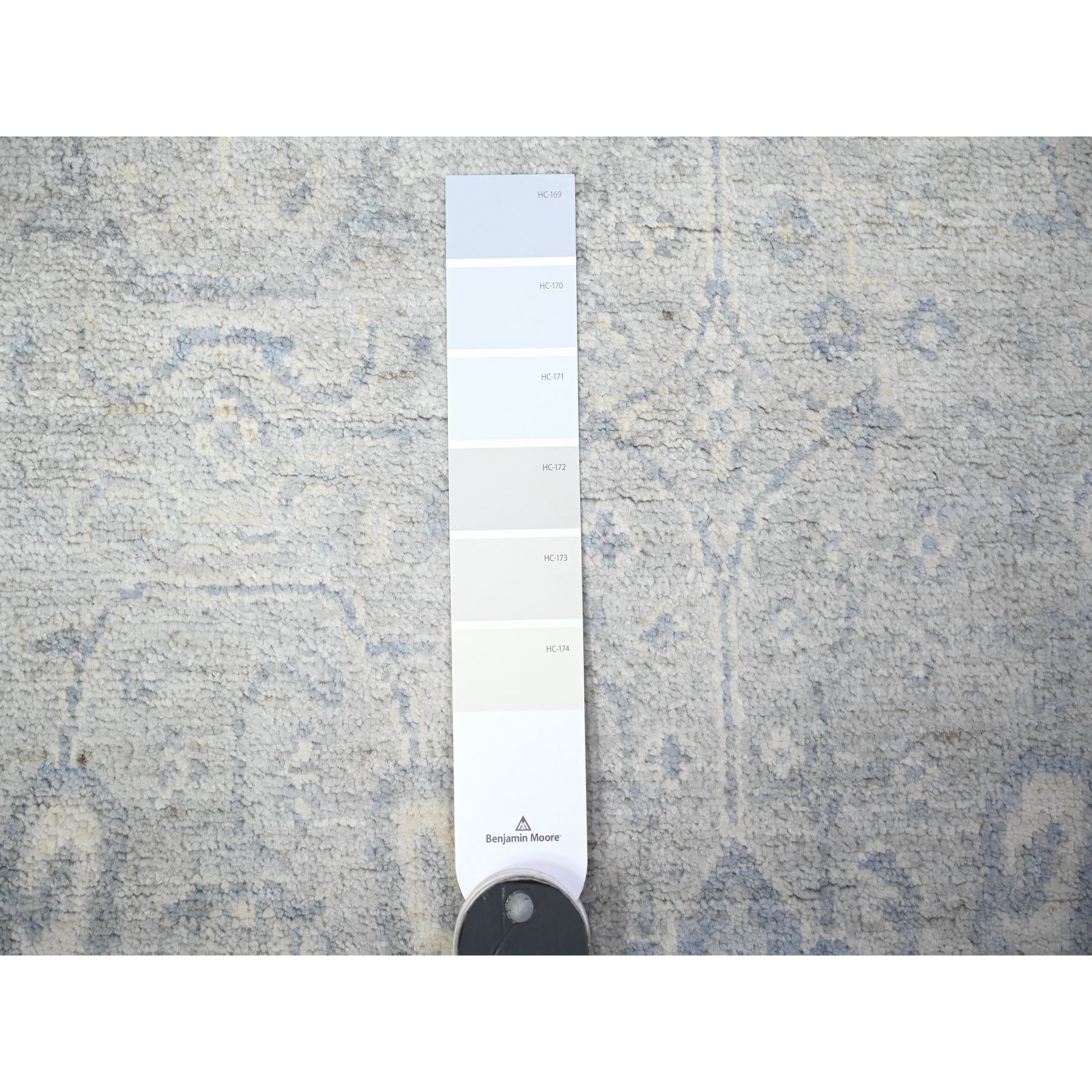 4'x6' Stone Blue, White Wash Peshawar, Organic Wool, Vegetables Dyes, Hand Knotted, Oriental Rug sh88423