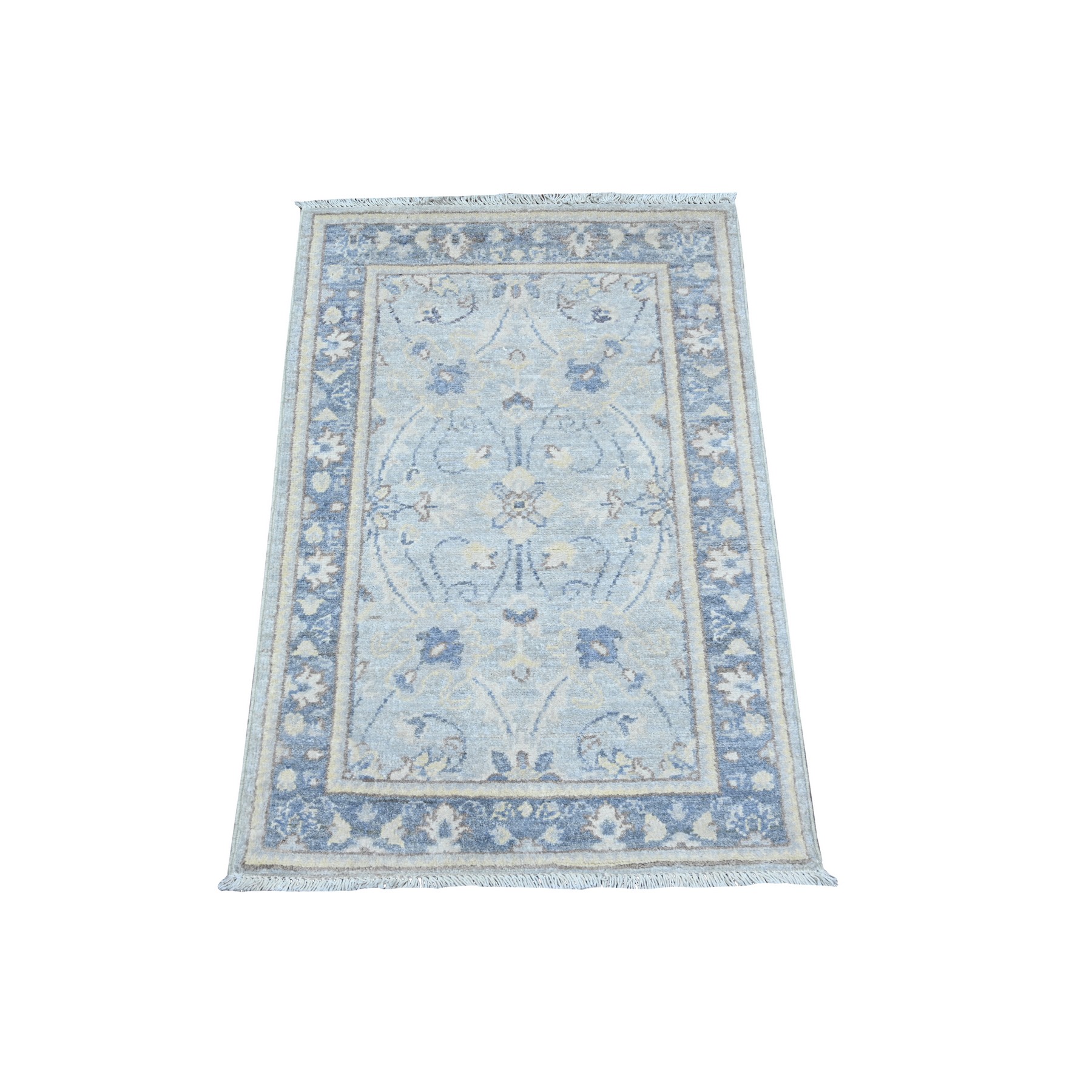 transitional Wool Hand-Knotted Area Rug 1'10