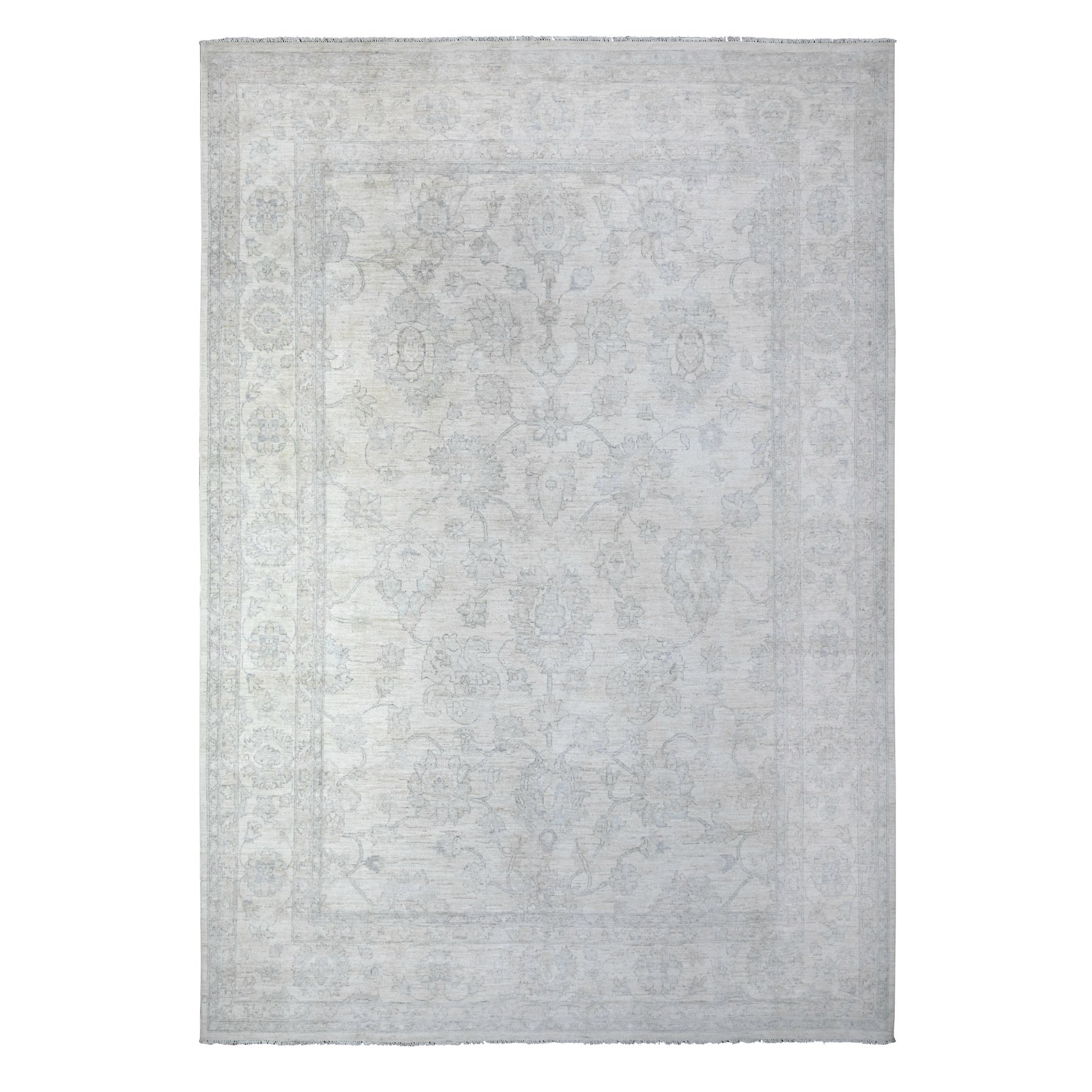 transitional Wool Hand-Knotted Area Rug 9'7