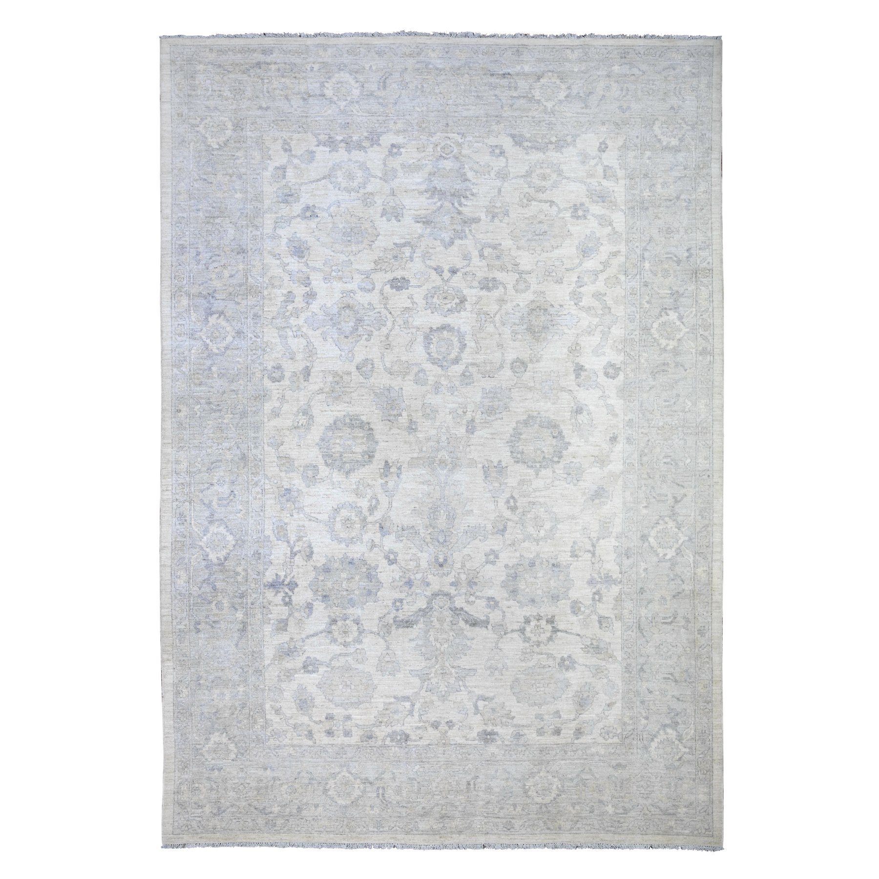 transitional Wool Hand-Knotted Area Rug 9'8