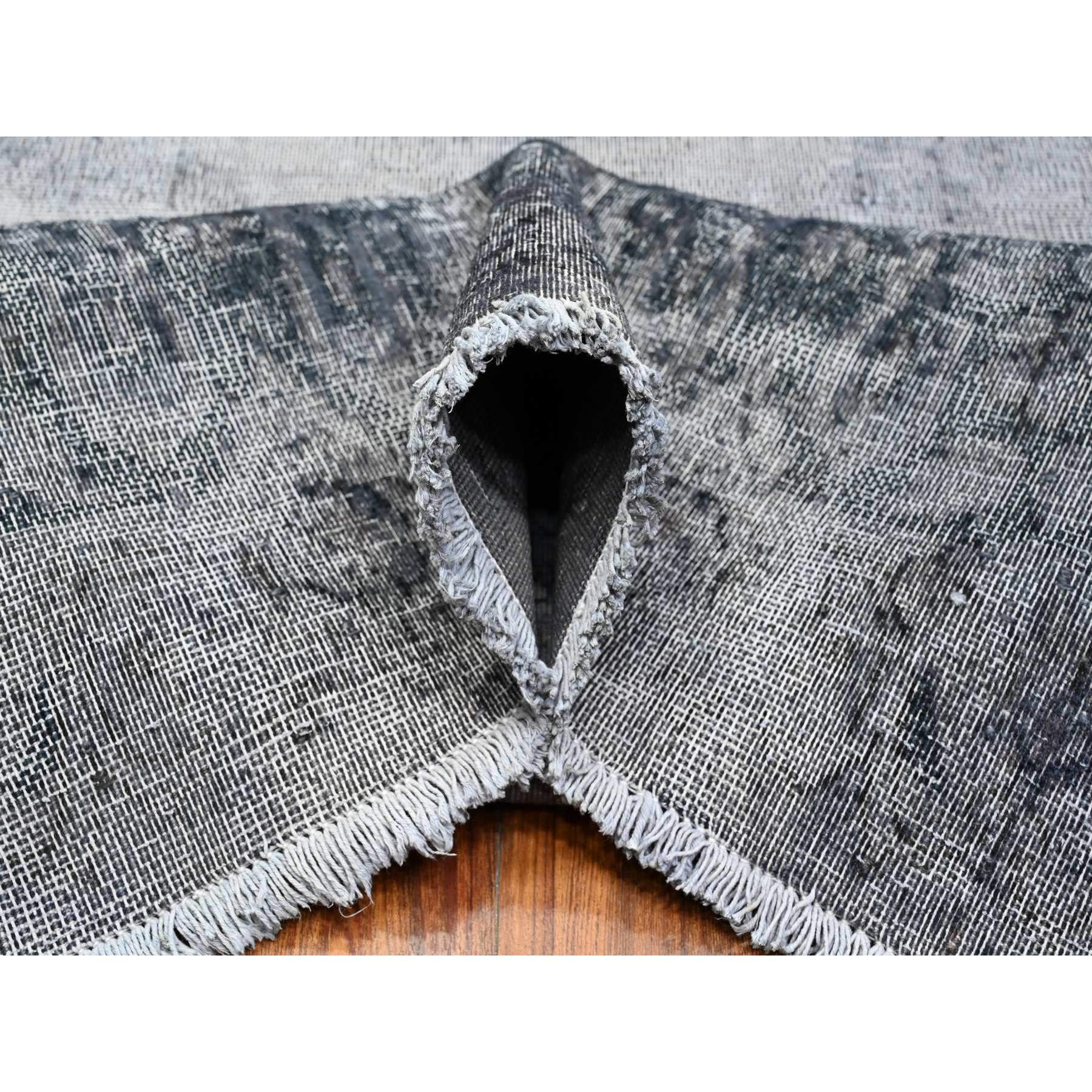 9'8"x12'6" Agreeable Gray, Distressed Look Worn Wool, Professionally Secured Ends, Hand Knotted, Vintage Persian Kerman, Clean And Soft, Cropped Thin, Oriental Rug Sh89452