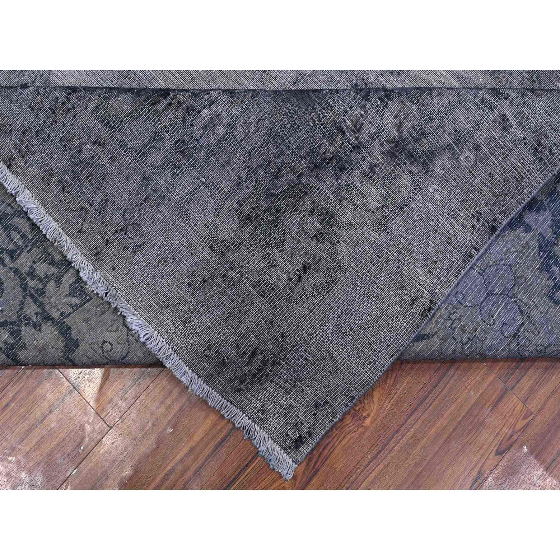 9'8"x12'6" Agreeable Gray, Distressed Look Worn Wool, Professionally Secured Ends, Hand Knotted, Vintage Persian Kerman, Clean And Soft, Cropped Thin, Oriental Rug Sh89452