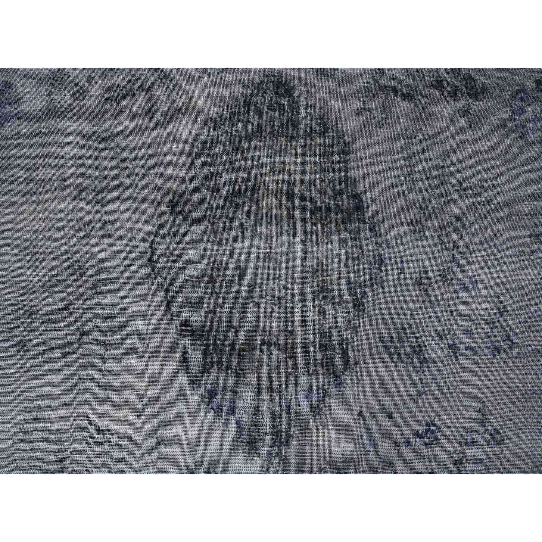 9'8"x12'6" Agreeable Gray, Distressed Look Worn Wool, Professionally Secured Ends, Hand Knotted, Vintage Persian Kerman, Clean And Soft, Cropped Thin, Oriental Rug Sh89452