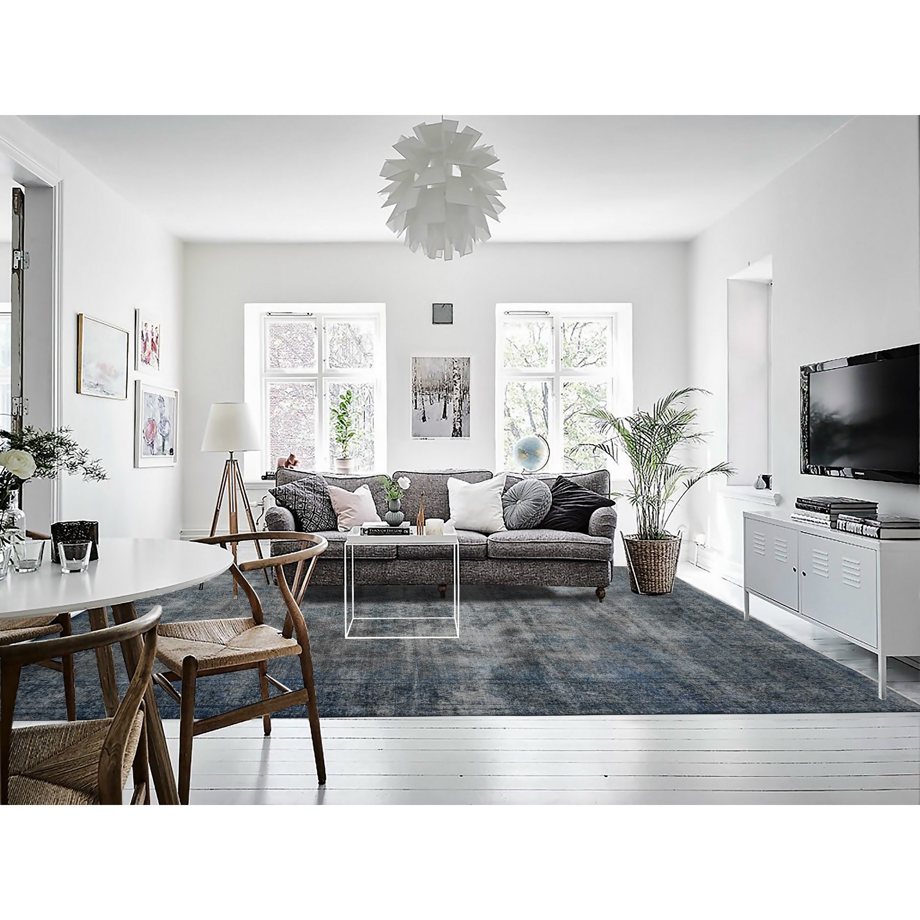 9'8"x13'3" Jet Gray, Cropped Thin Vintage Persian Kerman, Sides And Edges Secured, Cleaned Soft Wool, Distressed Feel, Hand Knotted Oriental Rug Sh89543