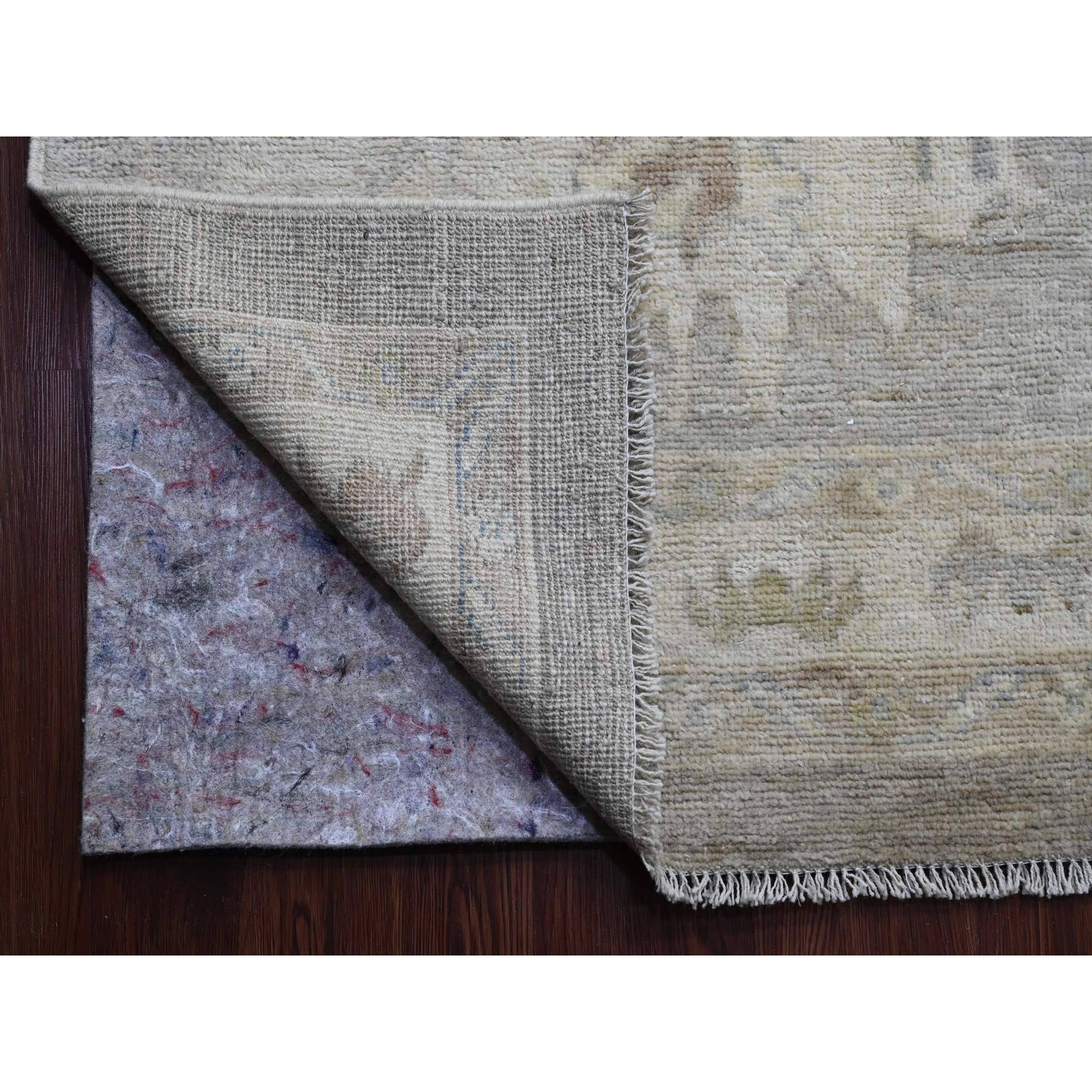 14'x23'3" Mocha Brown, 100% Wool, Afghan Angora Oushak with Large Leaf Design, Vegetable Dyes, Hand Knotted, Oversized, Oriental Rug Sh89740