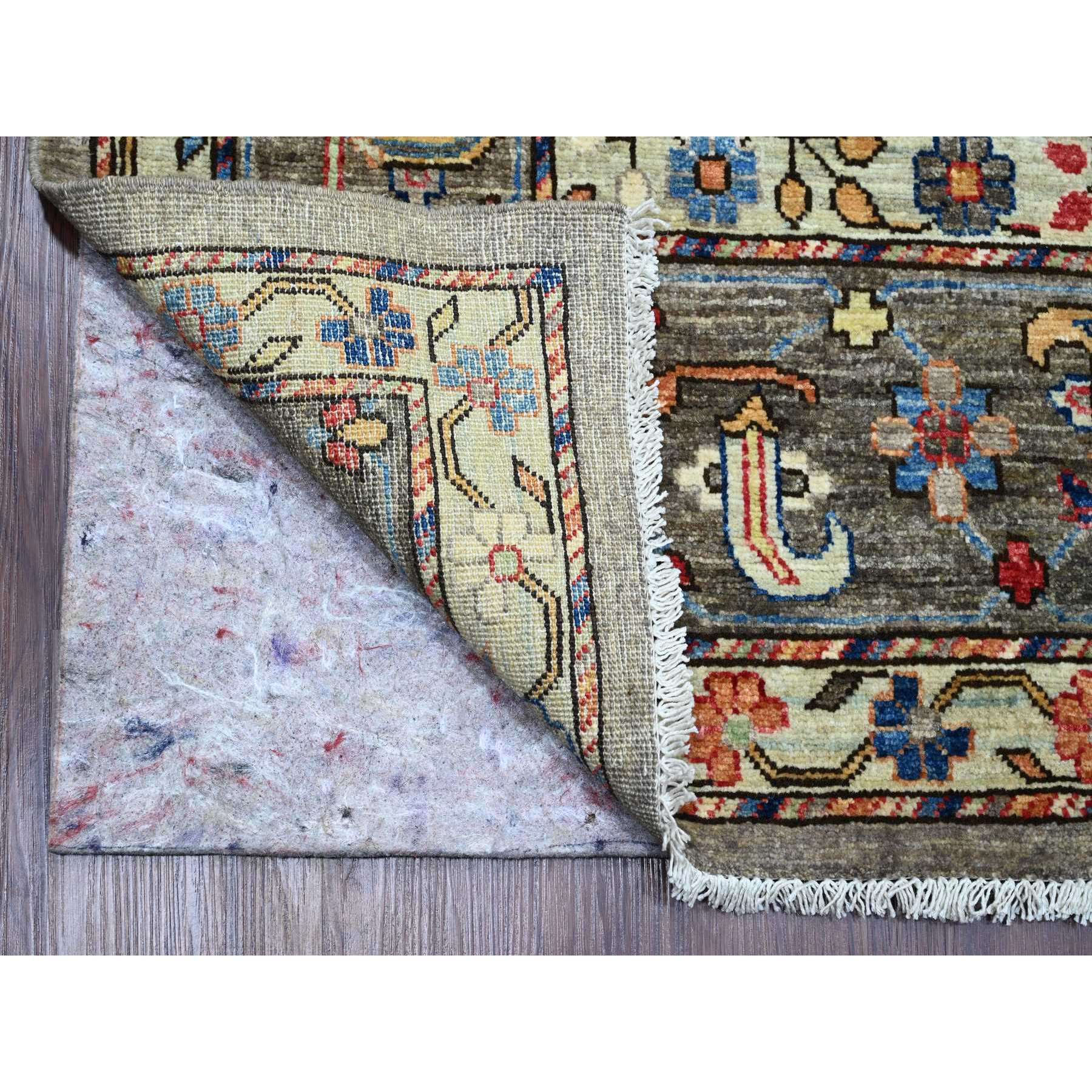 8'9"x12' Nevada Gray, Peshawar with Bijar Garus Design, Aryana Grade, Hand Knotted, Vegetable Dyes, Densely Woven, High Mountain Wool, Oriental Rug Sh89746