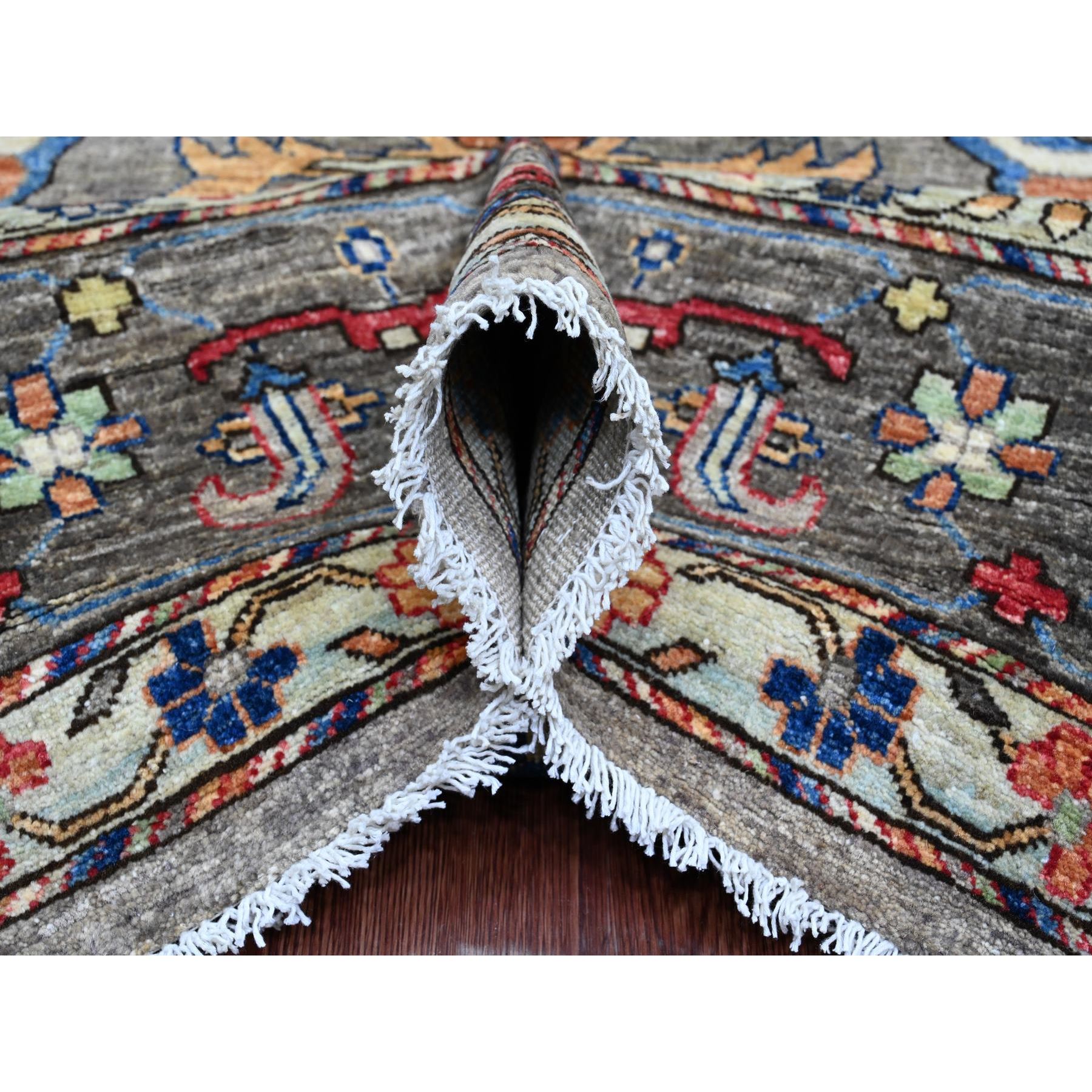 8'9"x12' Nevada Gray, Peshawar with Bijar Garus Design, Aryana Grade, Hand Knotted, Vegetable Dyes, Densely Woven, High Mountain Wool, Oriental Rug Sh89746