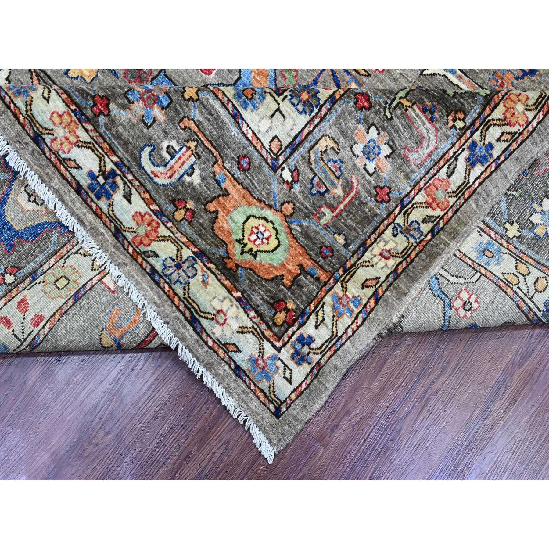 8'9"x12' Nevada Gray, Peshawar with Bijar Garus Design, Aryana Grade, Hand Knotted, Vegetable Dyes, Densely Woven, High Mountain Wool, Oriental Rug Sh89746